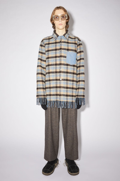 Acne Studios Wool fringed jacket - blue/camel outlook