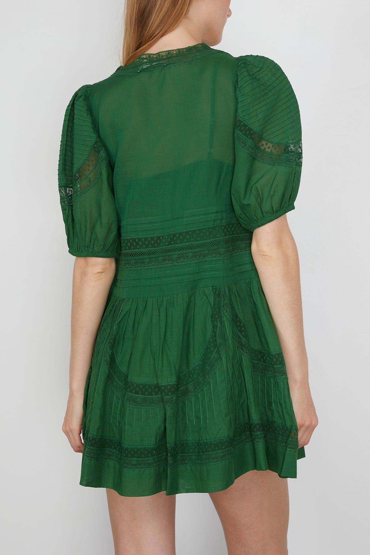 Franca Lace Short Sleeve Dress in Green - 4