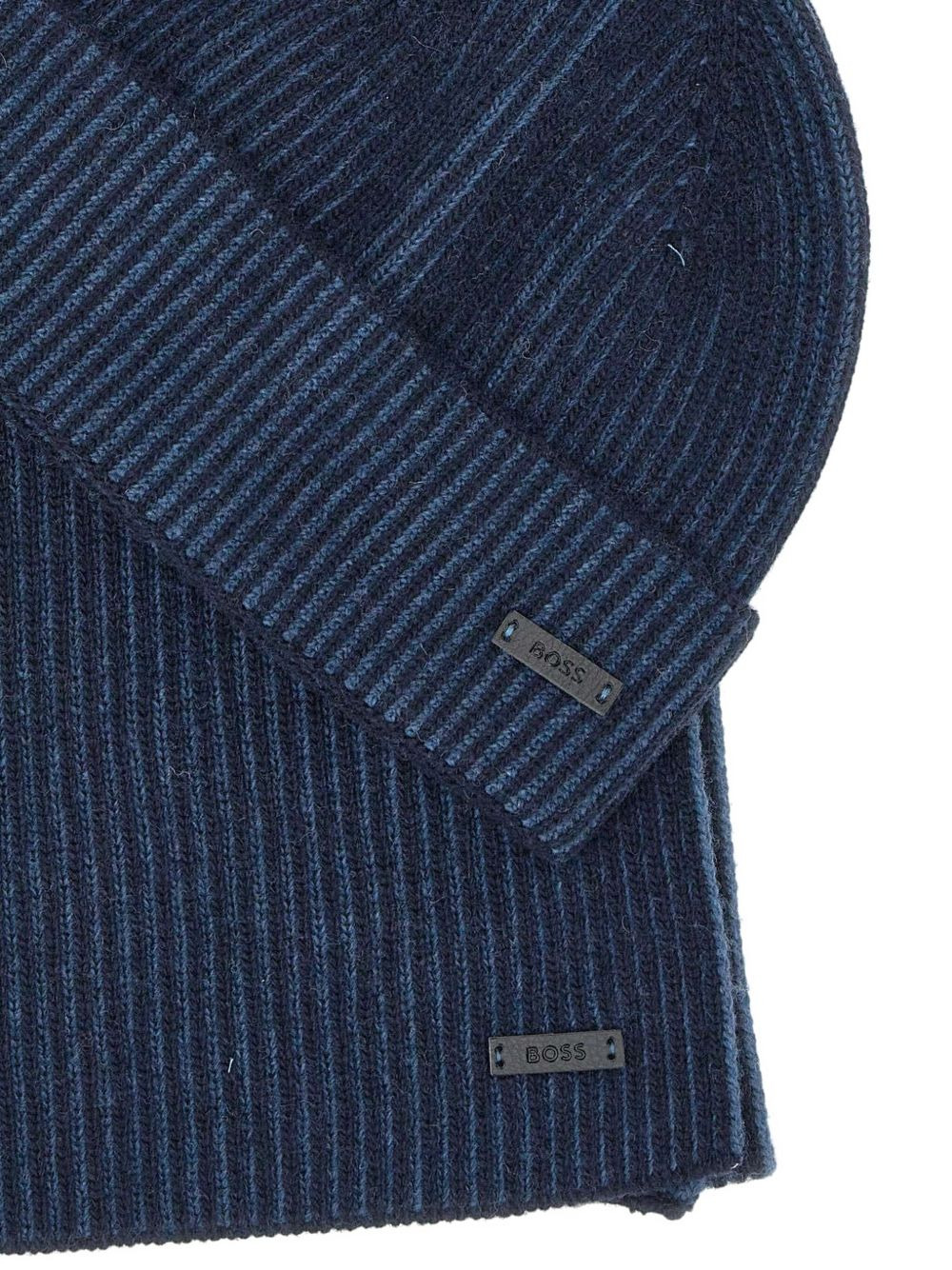 ribbed wool beanie and scarf set - 4