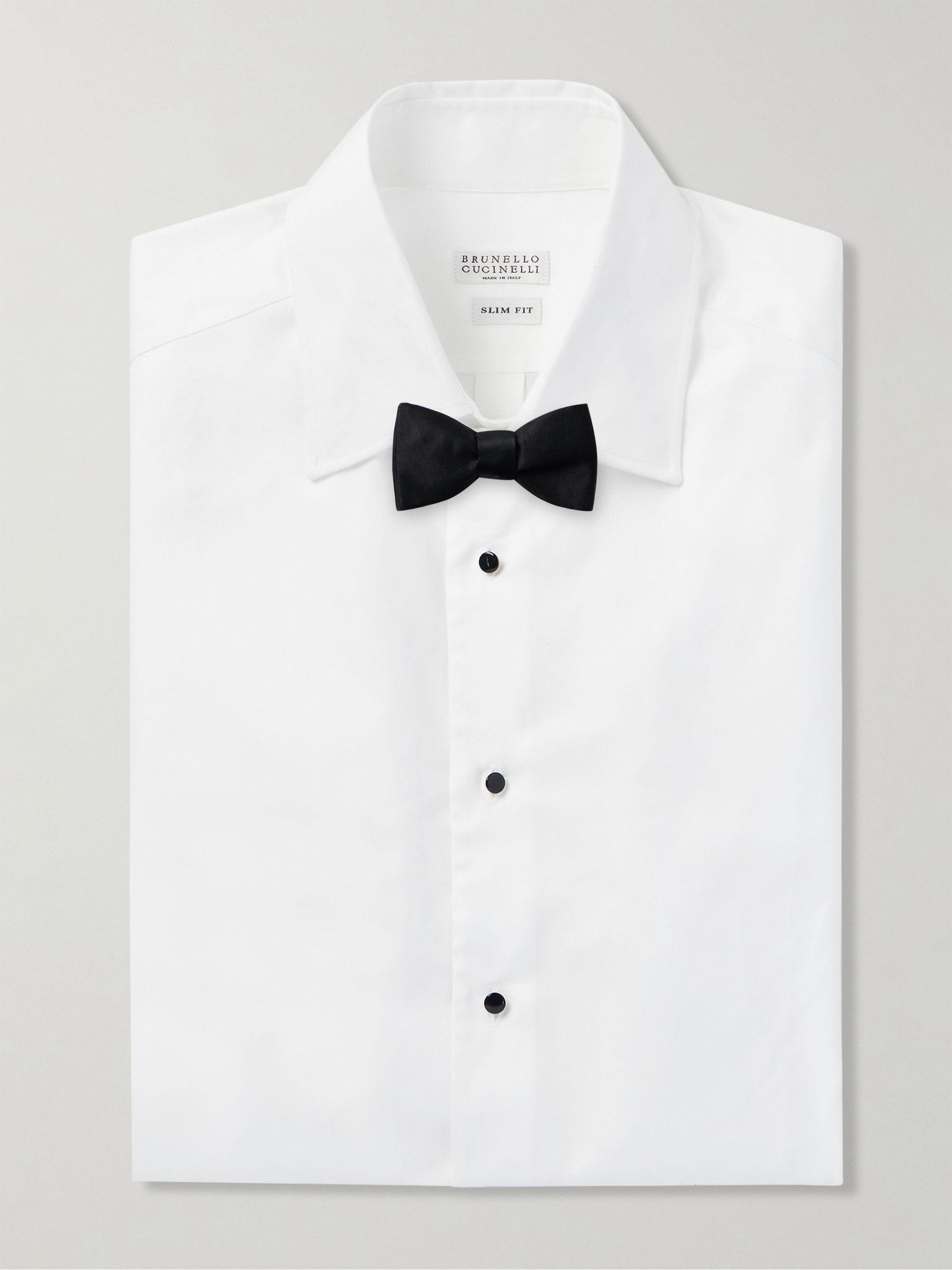 Cutaway-Collar Double-Cuff Cotton-Twill Shirt White - 5
