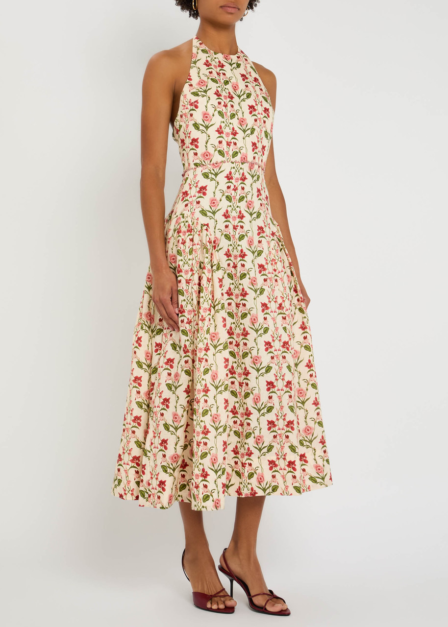 Agua BY Agua Bendita Balsa Canna Floral-print Linen Midi Dress - 2