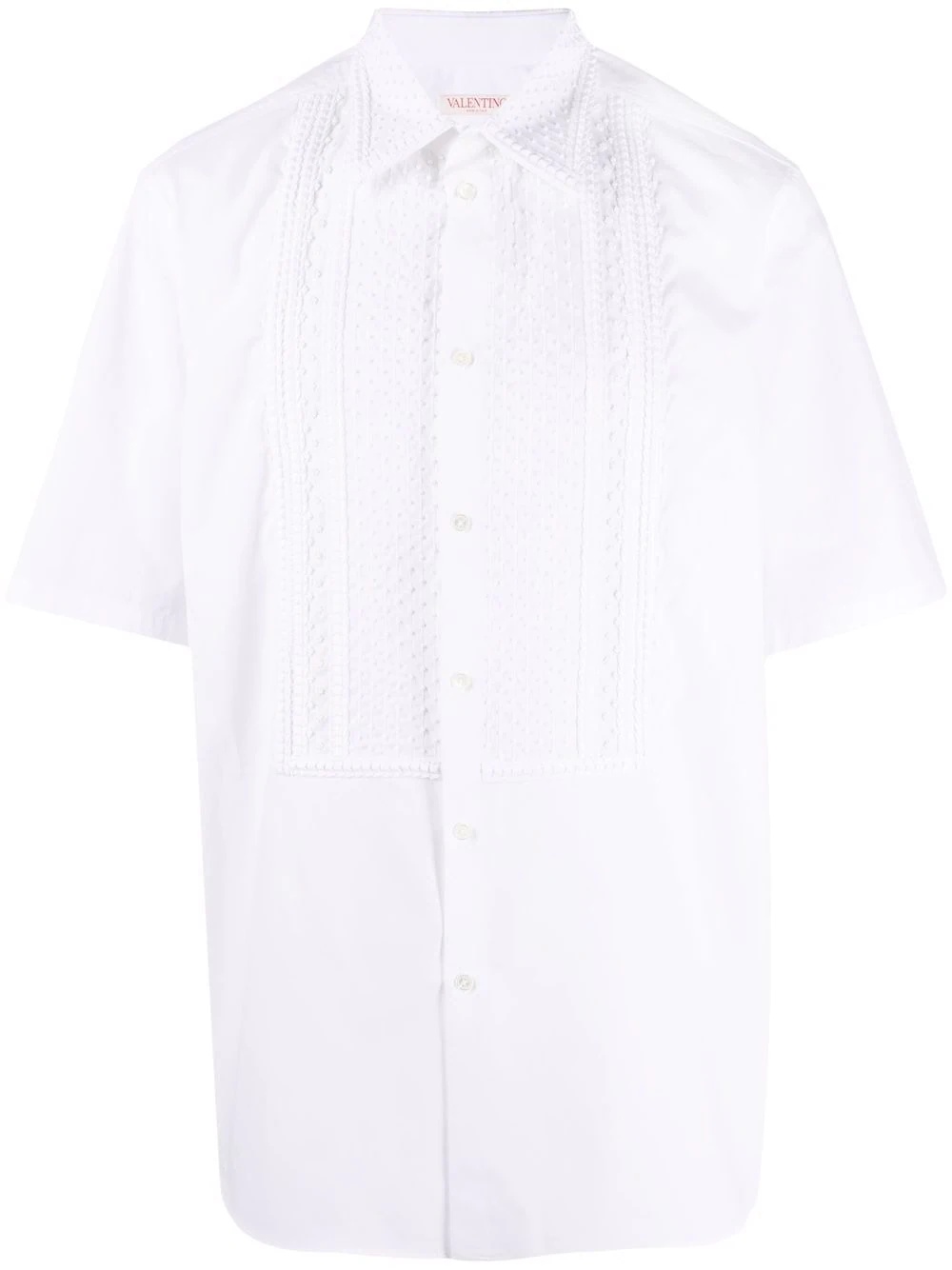 embroidered motif short-sleeved shirt - 1