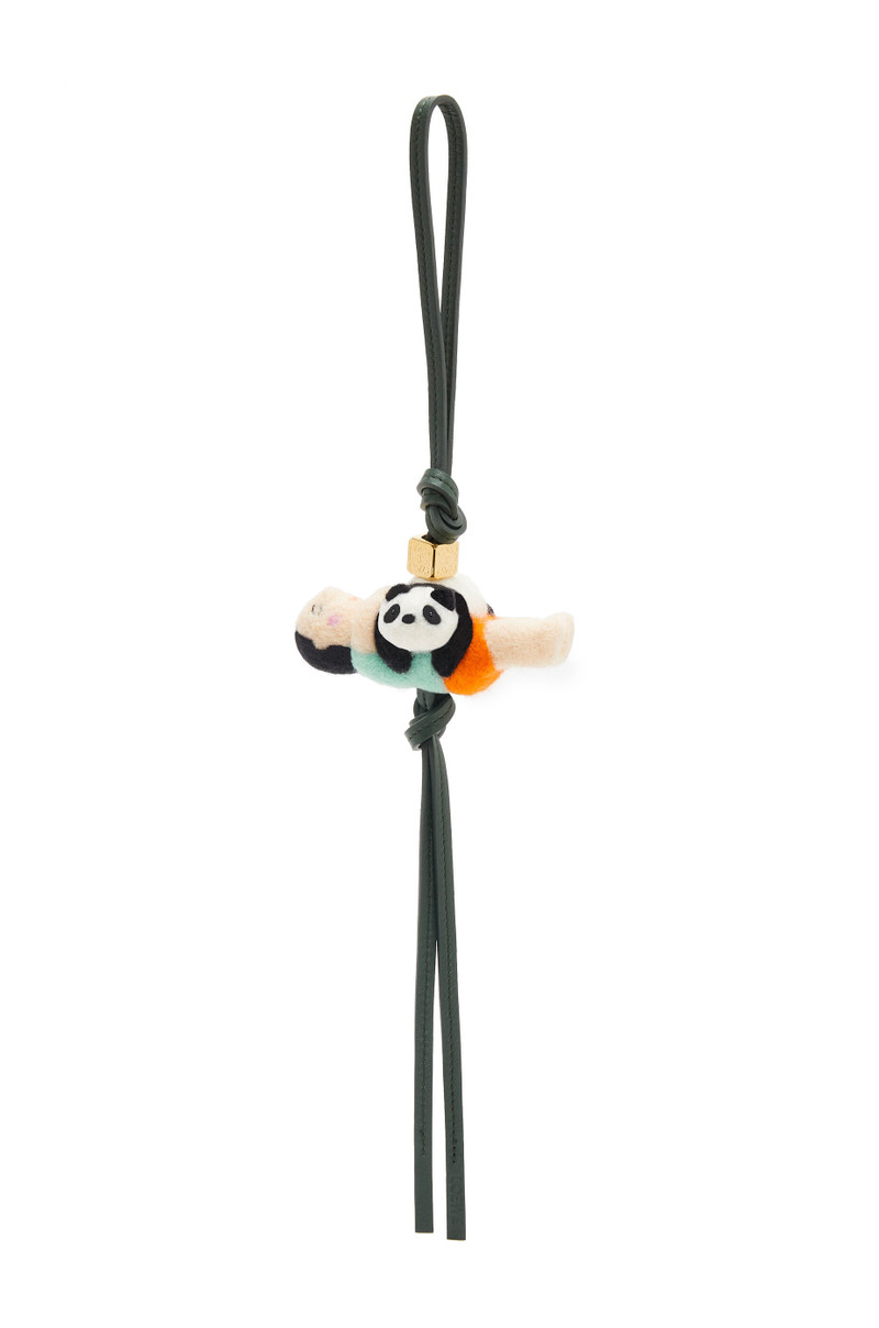 Panda with Kid charm in felt and calfskin 1