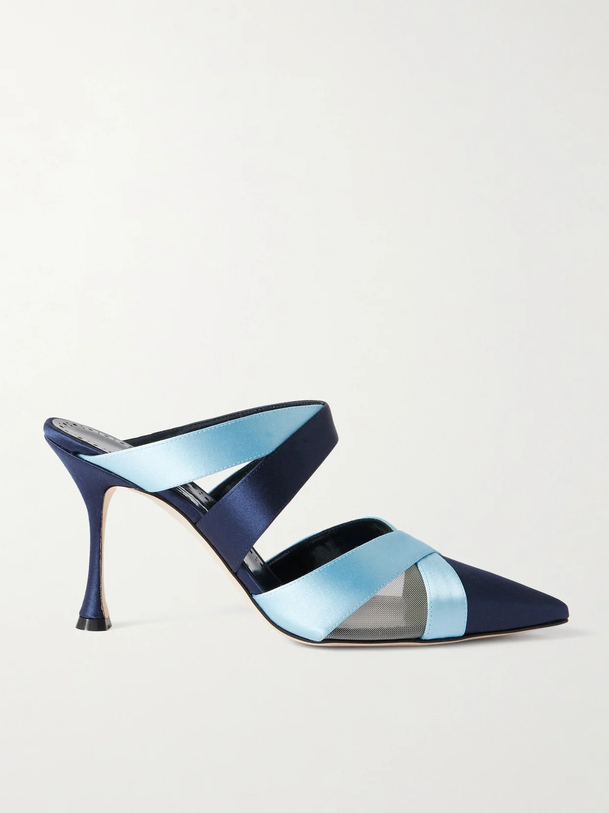 Oyounak Gala Rial 90 Two-tone Satin Mules - 1