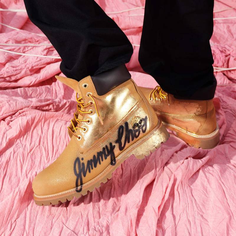 JIMMY CHOO X TIMBERLAND 6 INCH GRAFFITI BOOT
Wheat Timberland Nubuck Ankle Boots with Jimmy Choo Gra 6