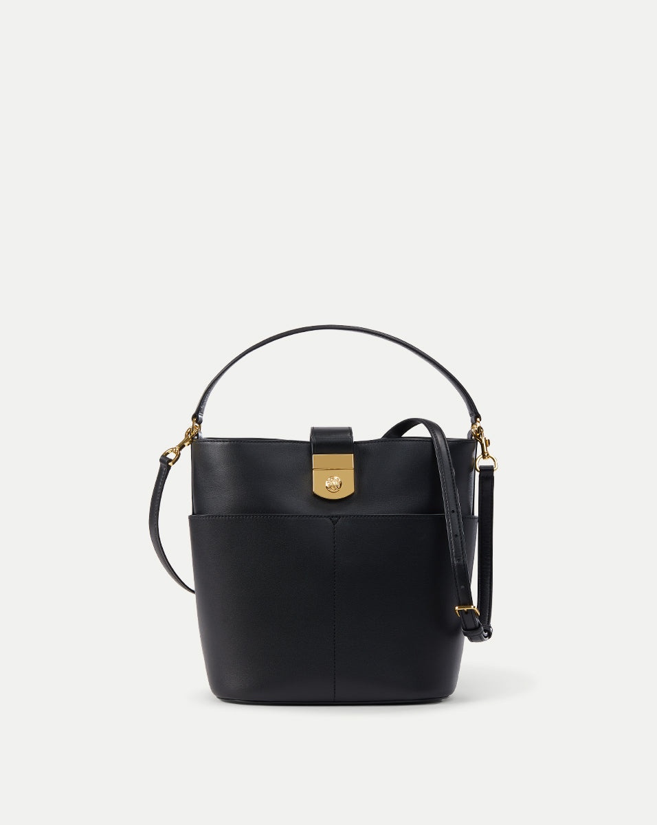 SMALL CREST LOCK BUCKET BAG - 1