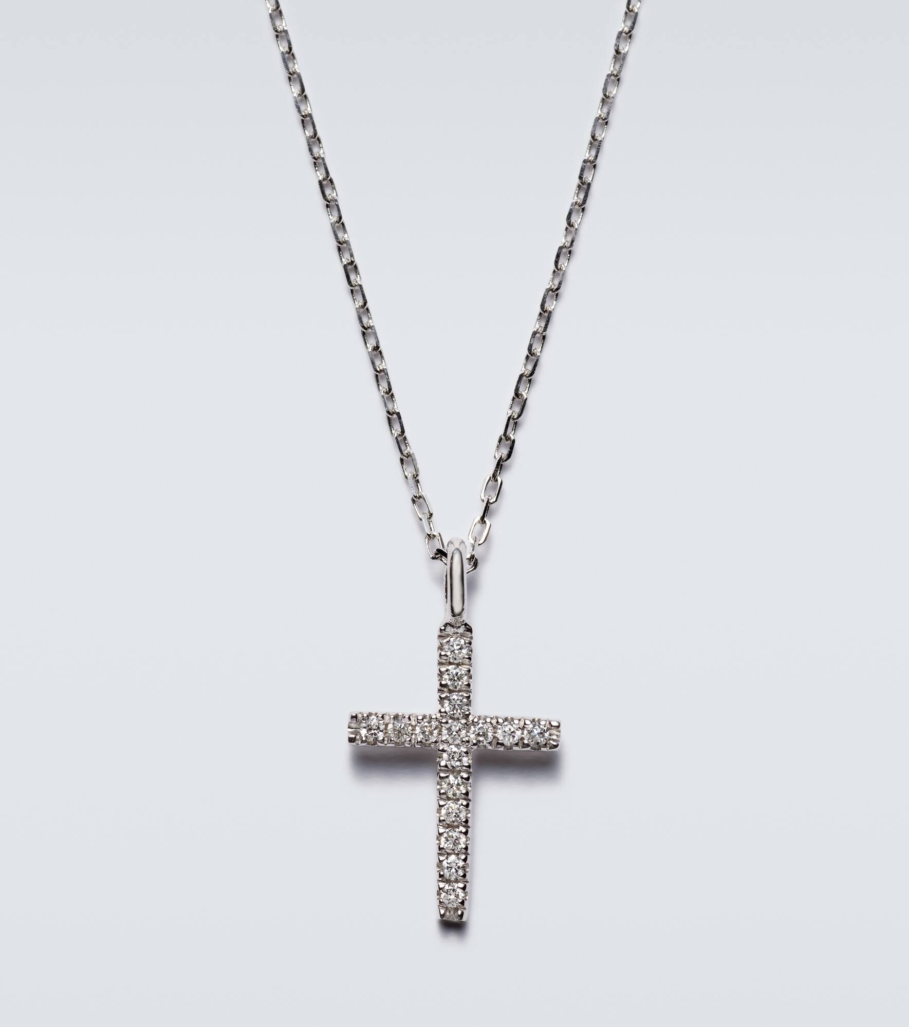 14kt white gold pendant necklace with diamonds - 3