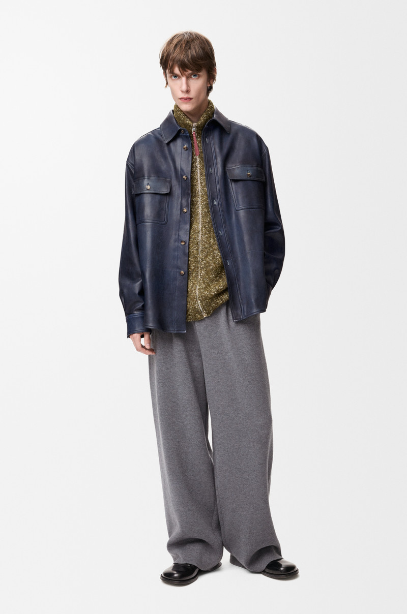 Loewe Overshirt in nappa lambskin and cotton outlook