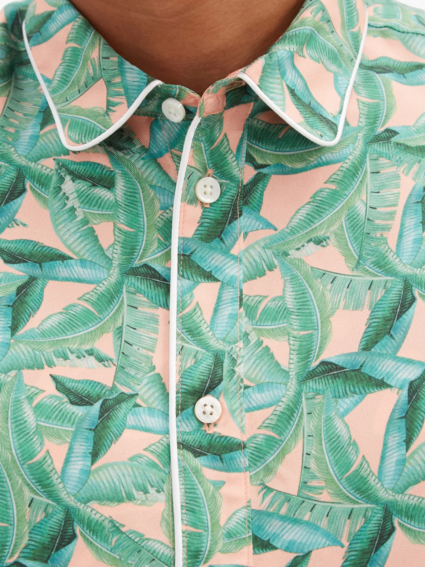 Banana Leaves-print silk-twill shirt - 3