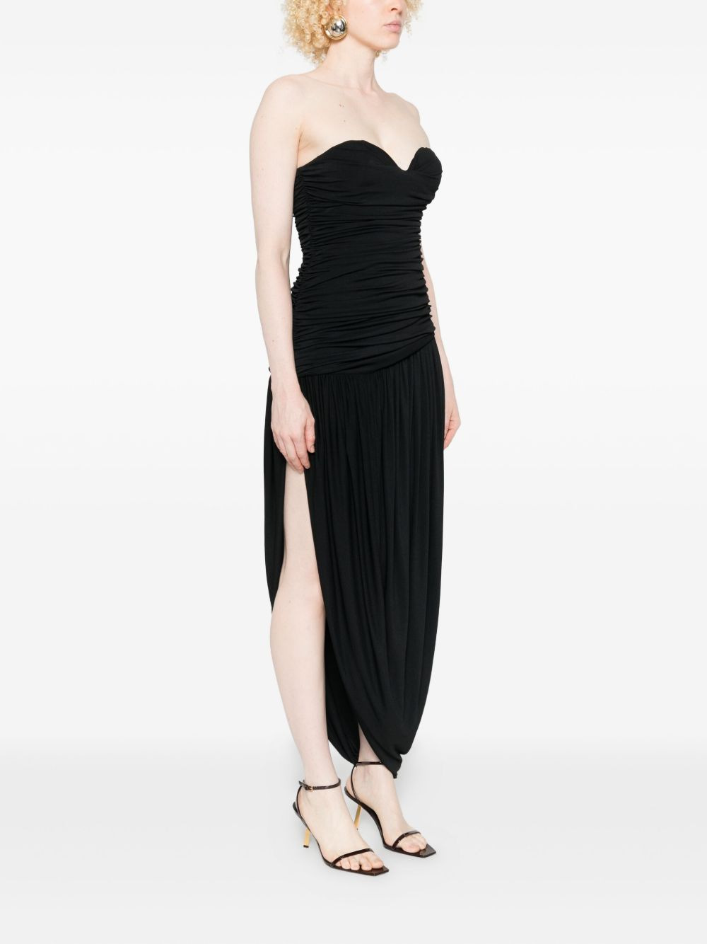 strapless draped dress - 3