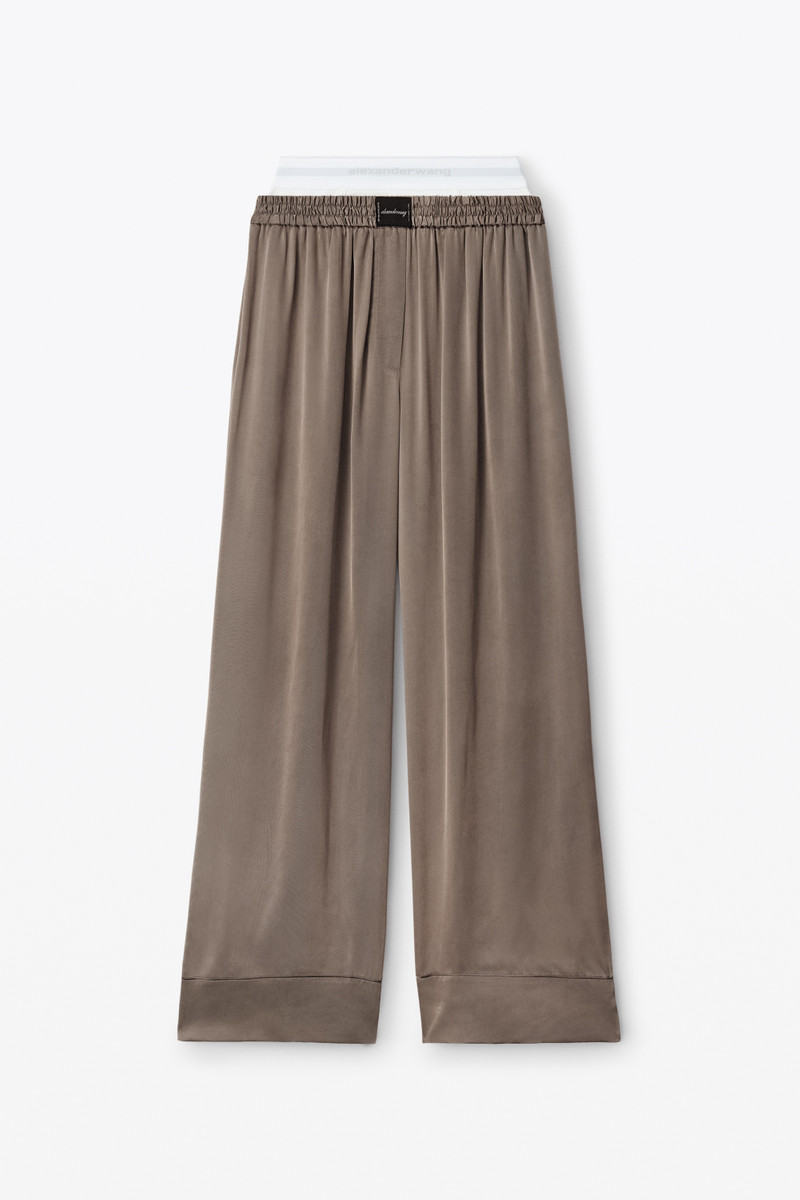 logo boxer pant in shiny cupro twill 1