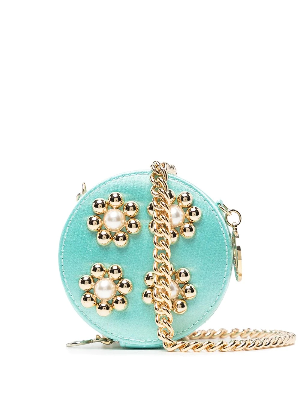 circular crystal-embellished bag - 1