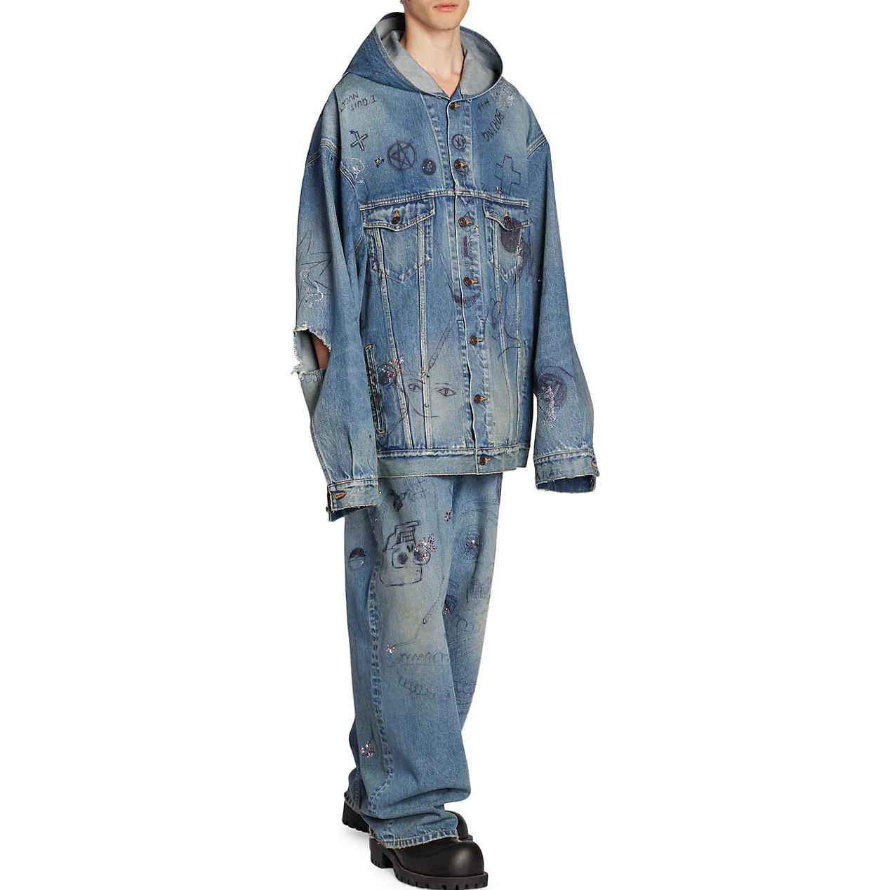 Balenciaga Oversized Hooded Jacket 'Blue' 719315TNW56-4268 - 2
