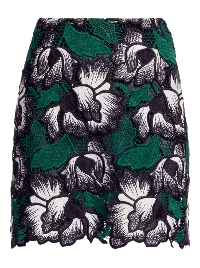 floral macramé mini skirt 1