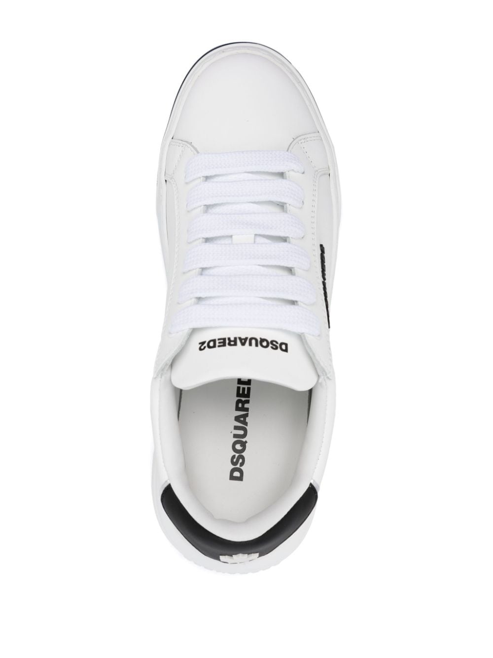 embossed-logo leaf-print sneakers - 4