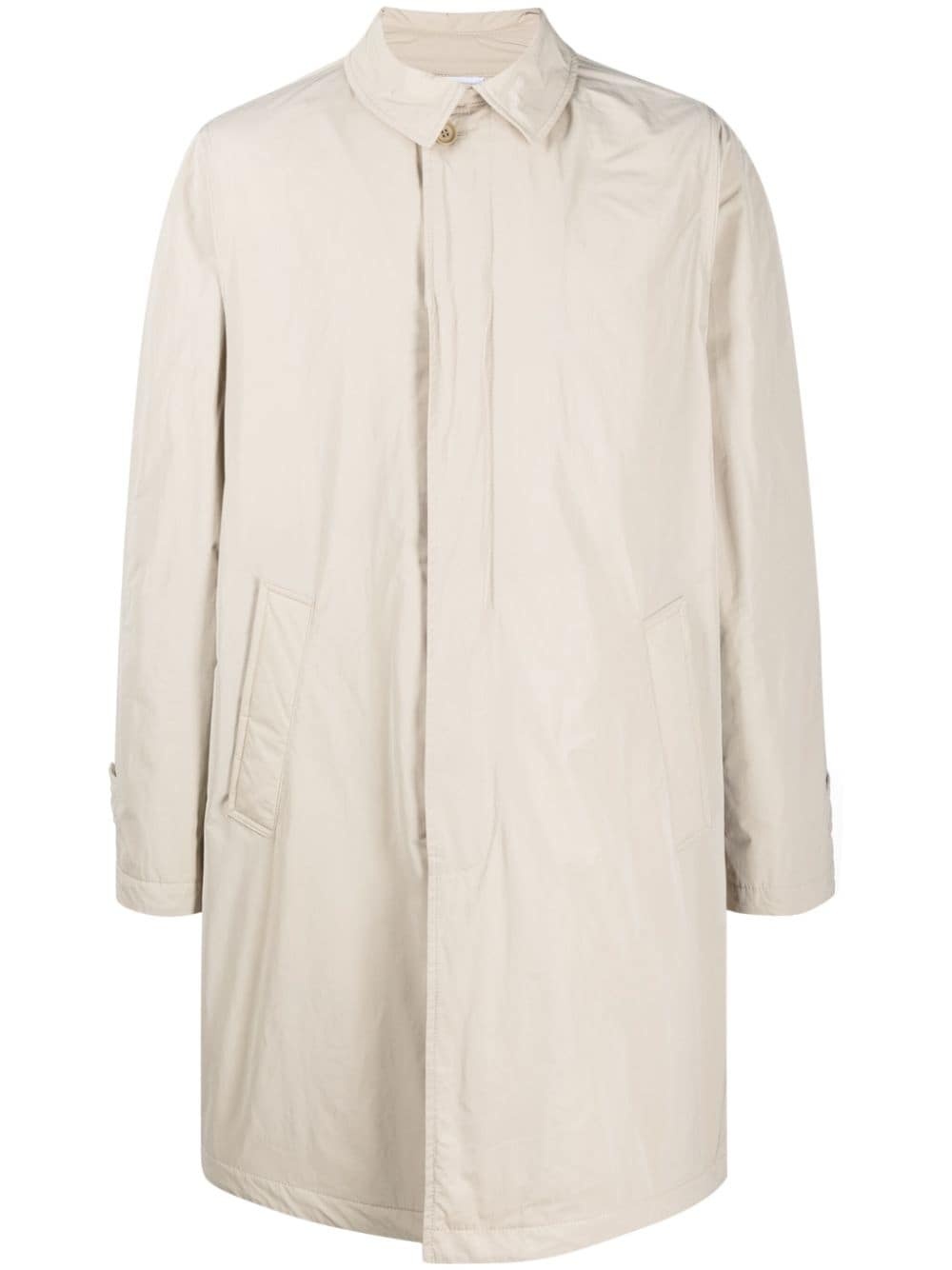 single-breasted padded raincoat - 1