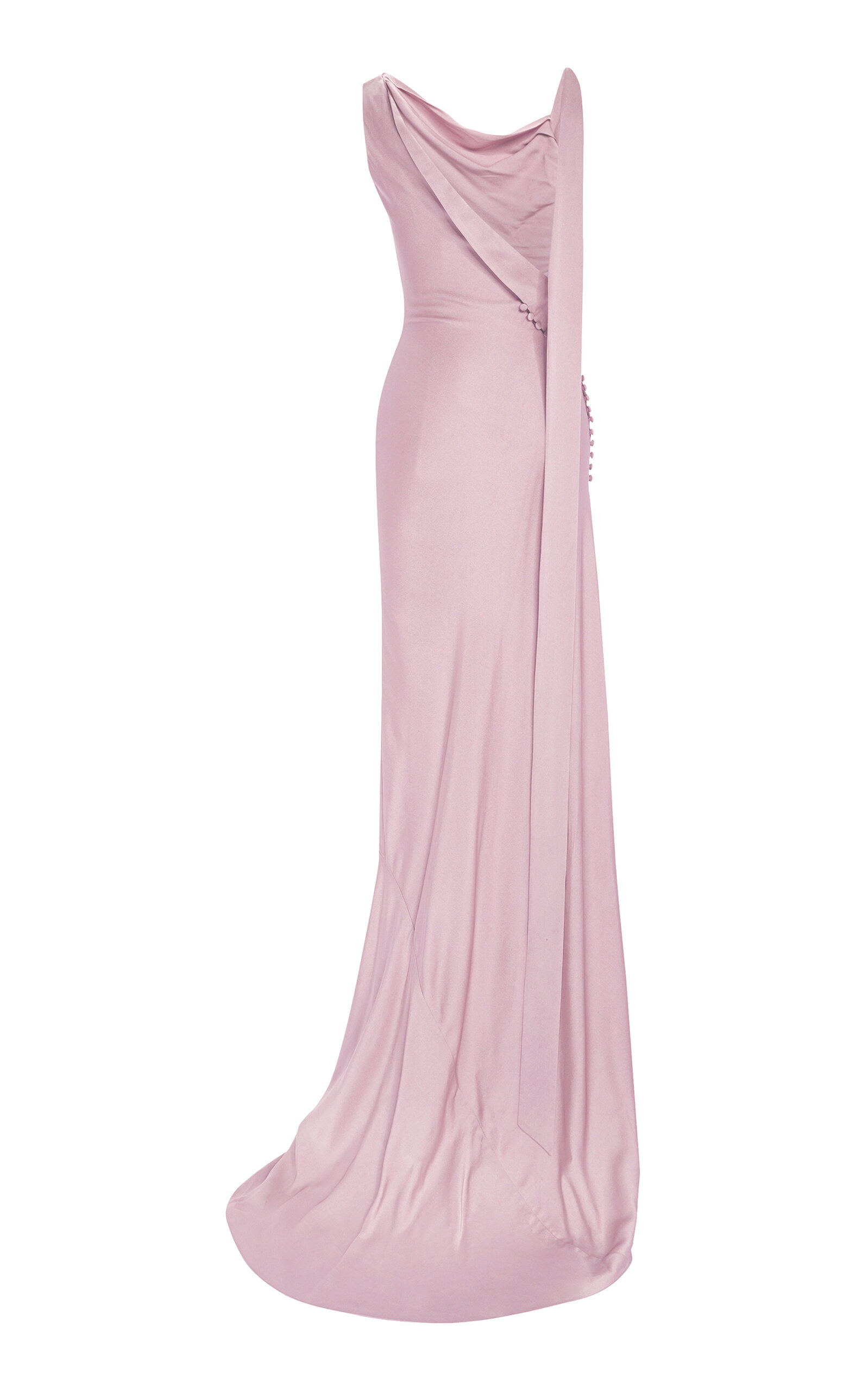 Button-Detail Silk Satin Gown pink - 5