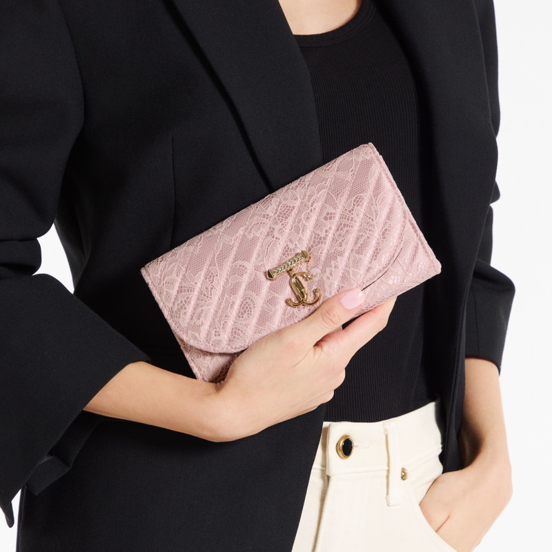 JIMMY CHOO Curve Wallet With Chain
Rose Quilted Jimmy Choo Lace Wallet Chain with Crystal JC Bar outlook