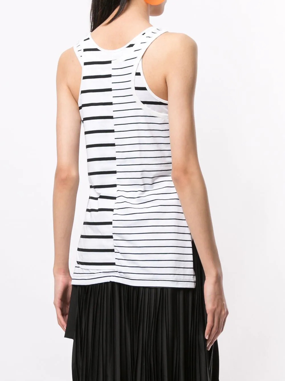 asymmetric striped vest - 4