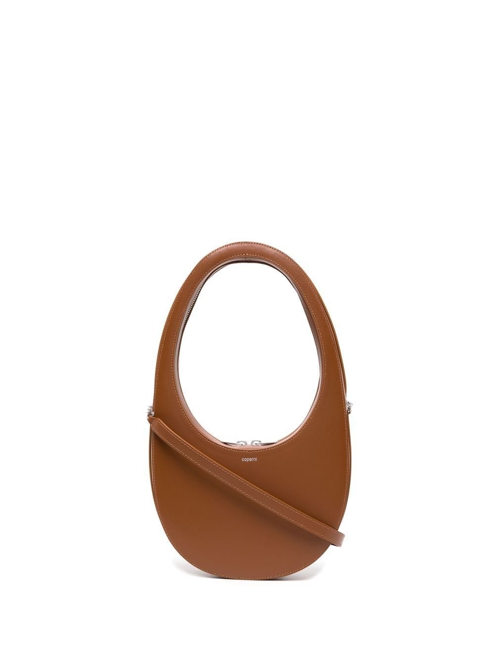 curved leather crossbody bag - 1