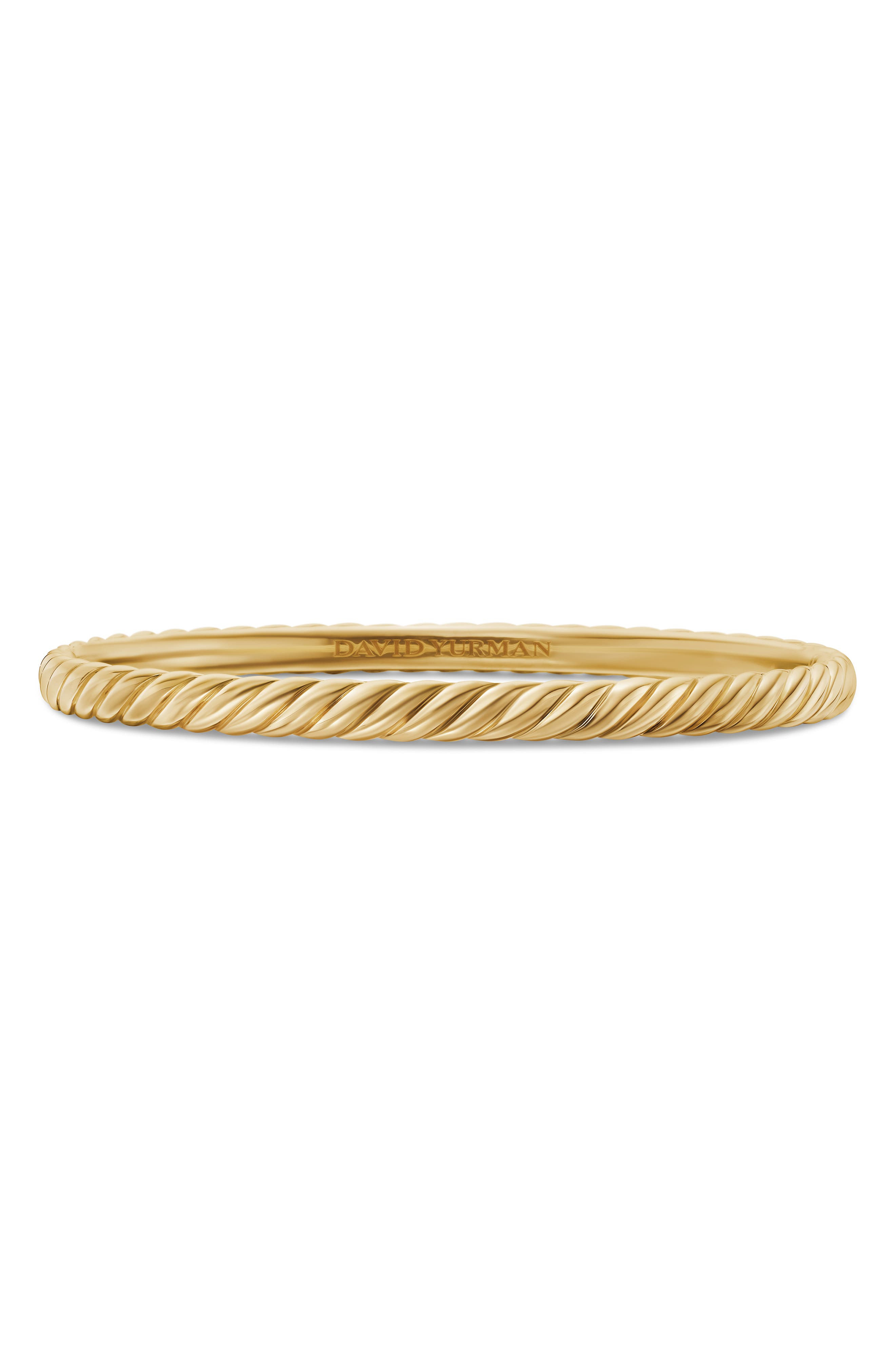 David Yurman Sculpted Cable Bangle Bracelet in 18K Yellow Gold, 4.6mm at Nordstrom - 1