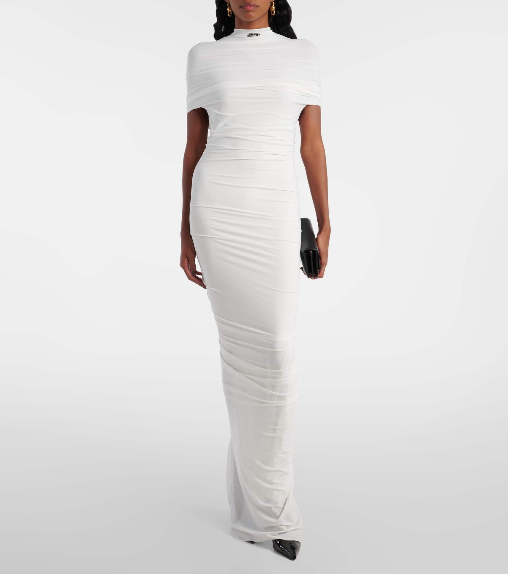 Fringed ruched jersey maxi dress - 2