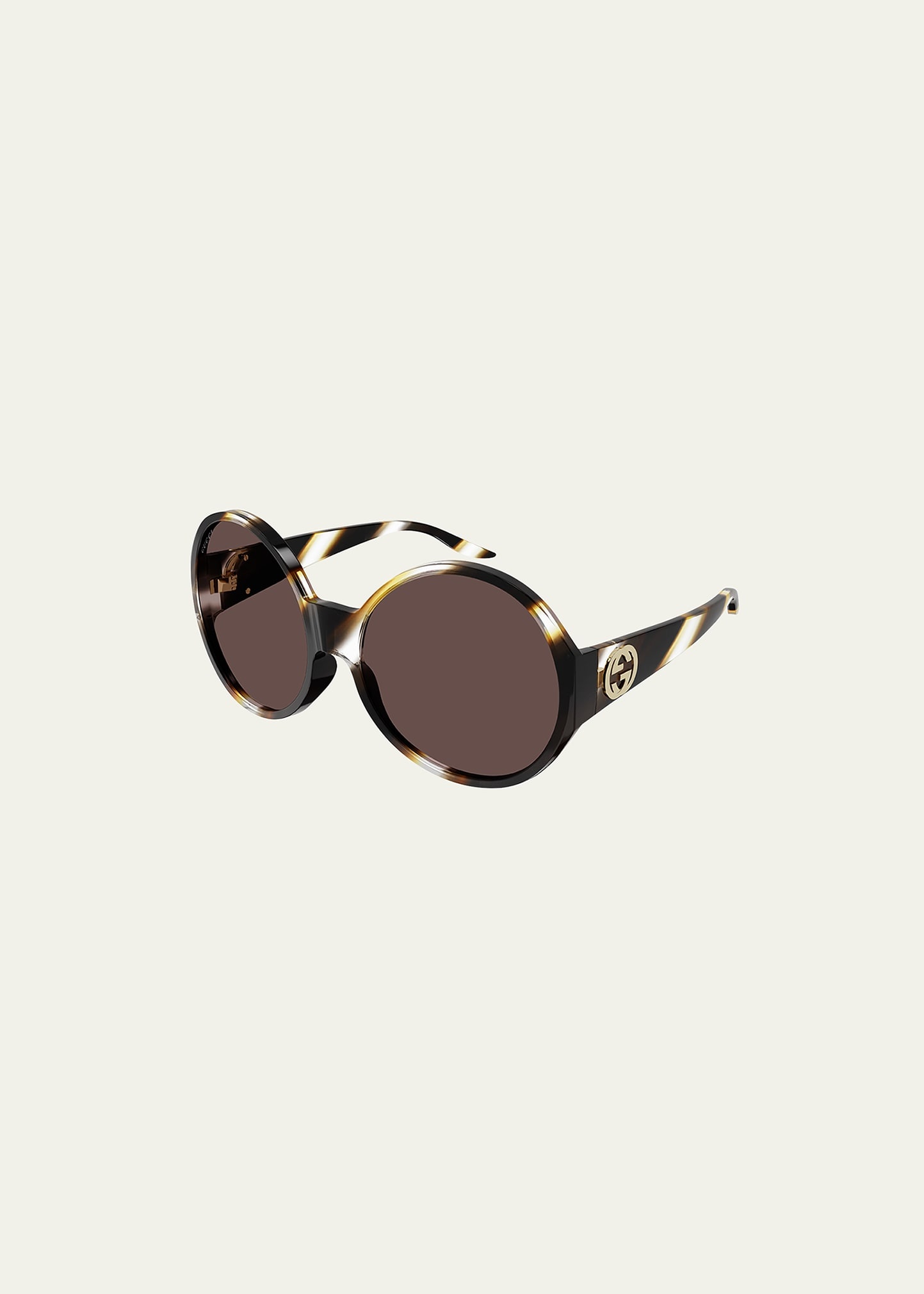 Oversized Round Acetate Sunglasses - 1