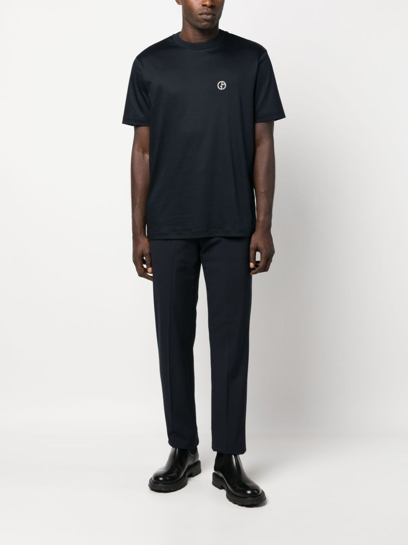 GIORGIO ARMANI logo-embroidered cotton T-shirt outlook