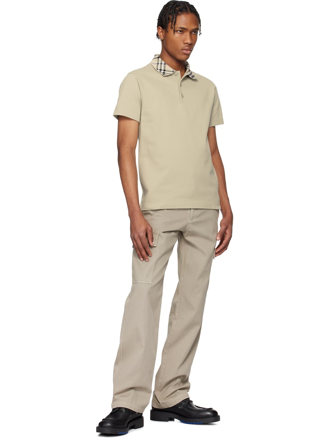 Taupe Cotton Polo - 4