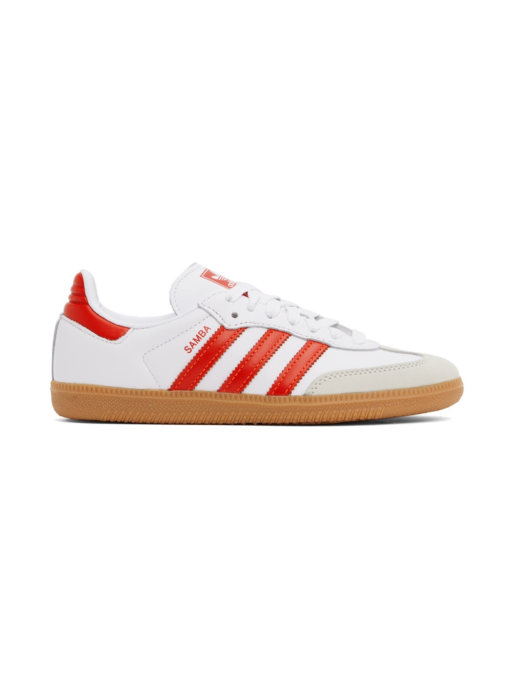 White & Red Samba OG Sneakers - 1