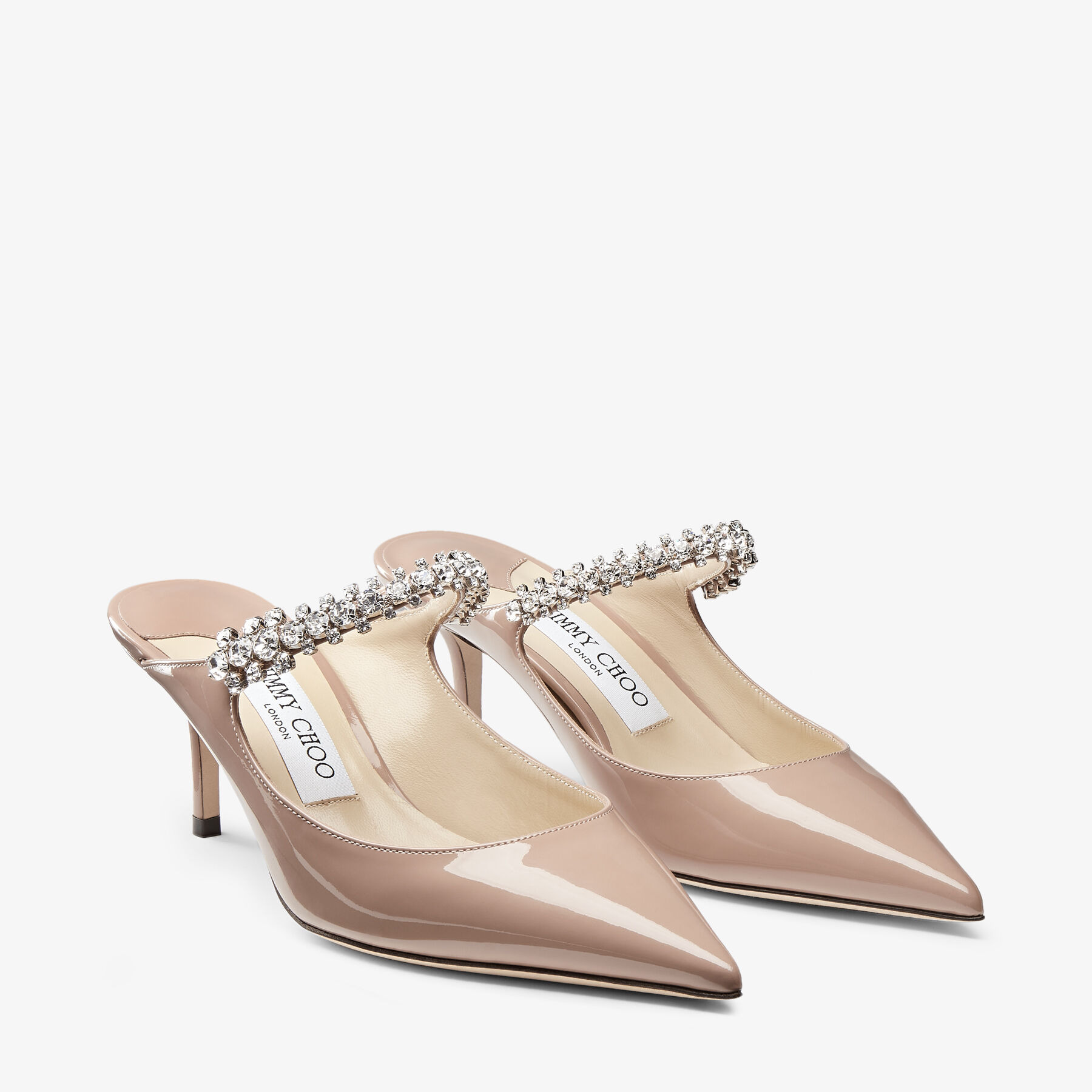 Bing 65
Ballet Pink Patent Leather Mules with Crystal Strap - 2