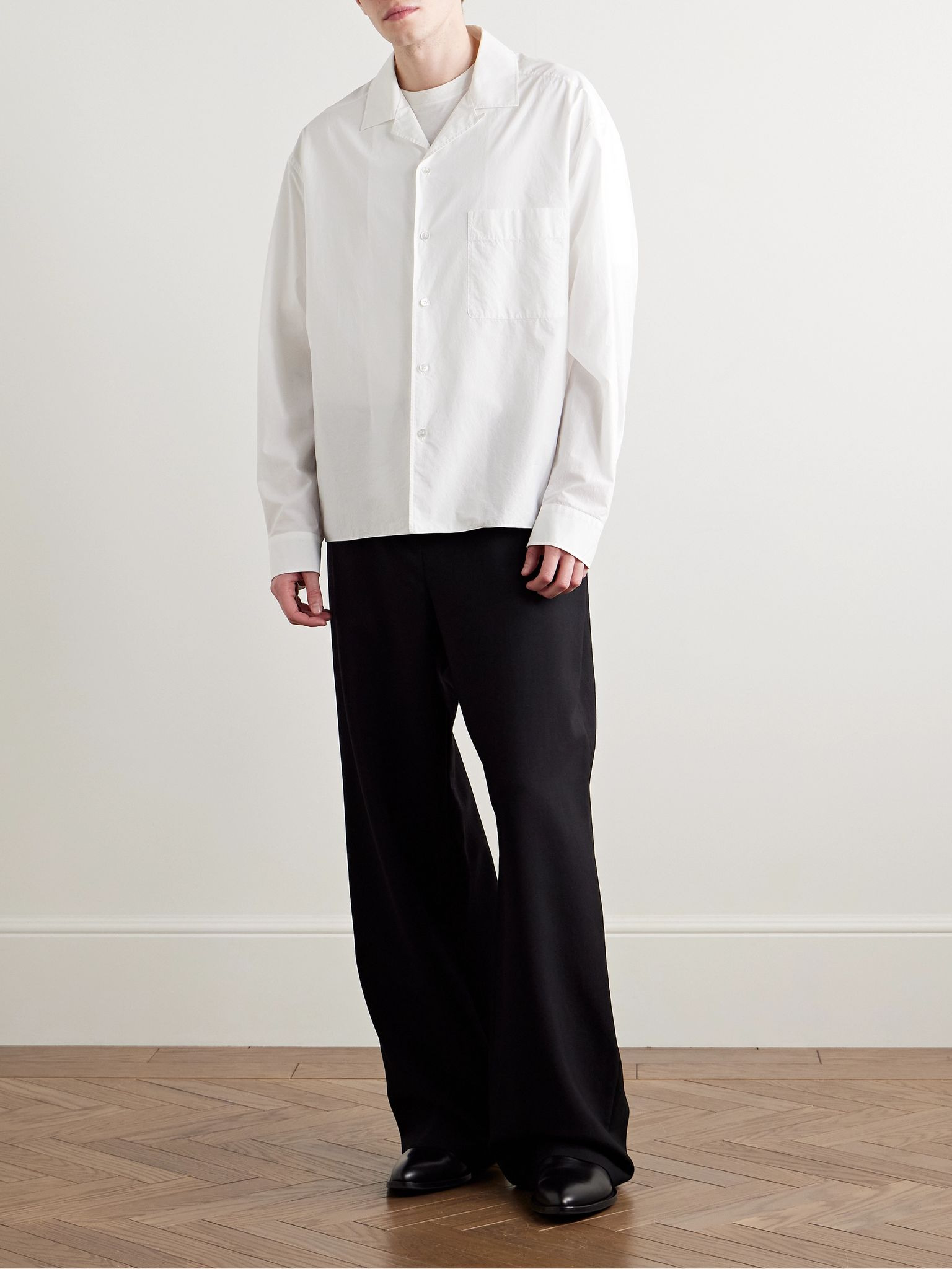 Elijas Convertible-Collar Cotton-Poplin Shirt White - 2