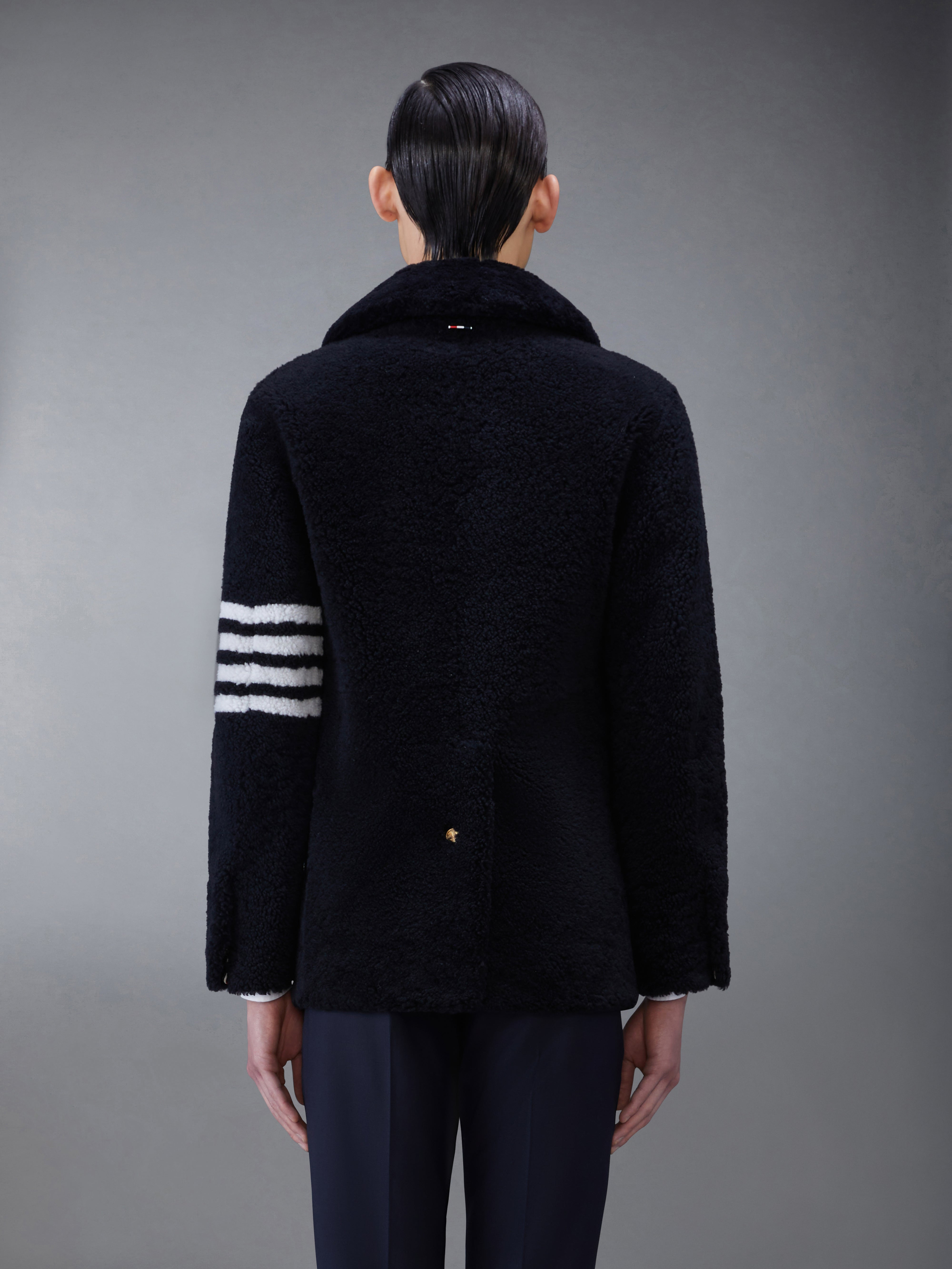 Shearling 4-Bar Peacoat - 2