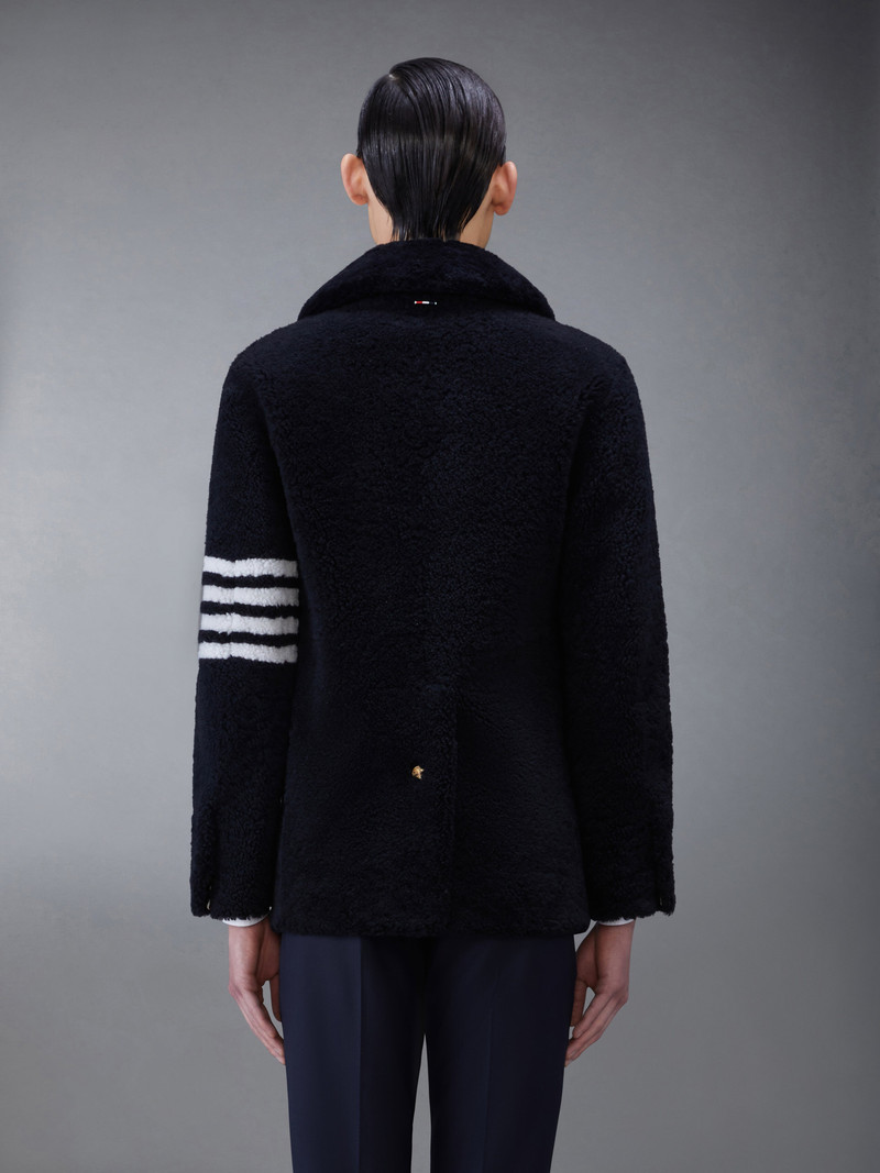 Thom Browne Shearling 4-Bar Peacoat outlook