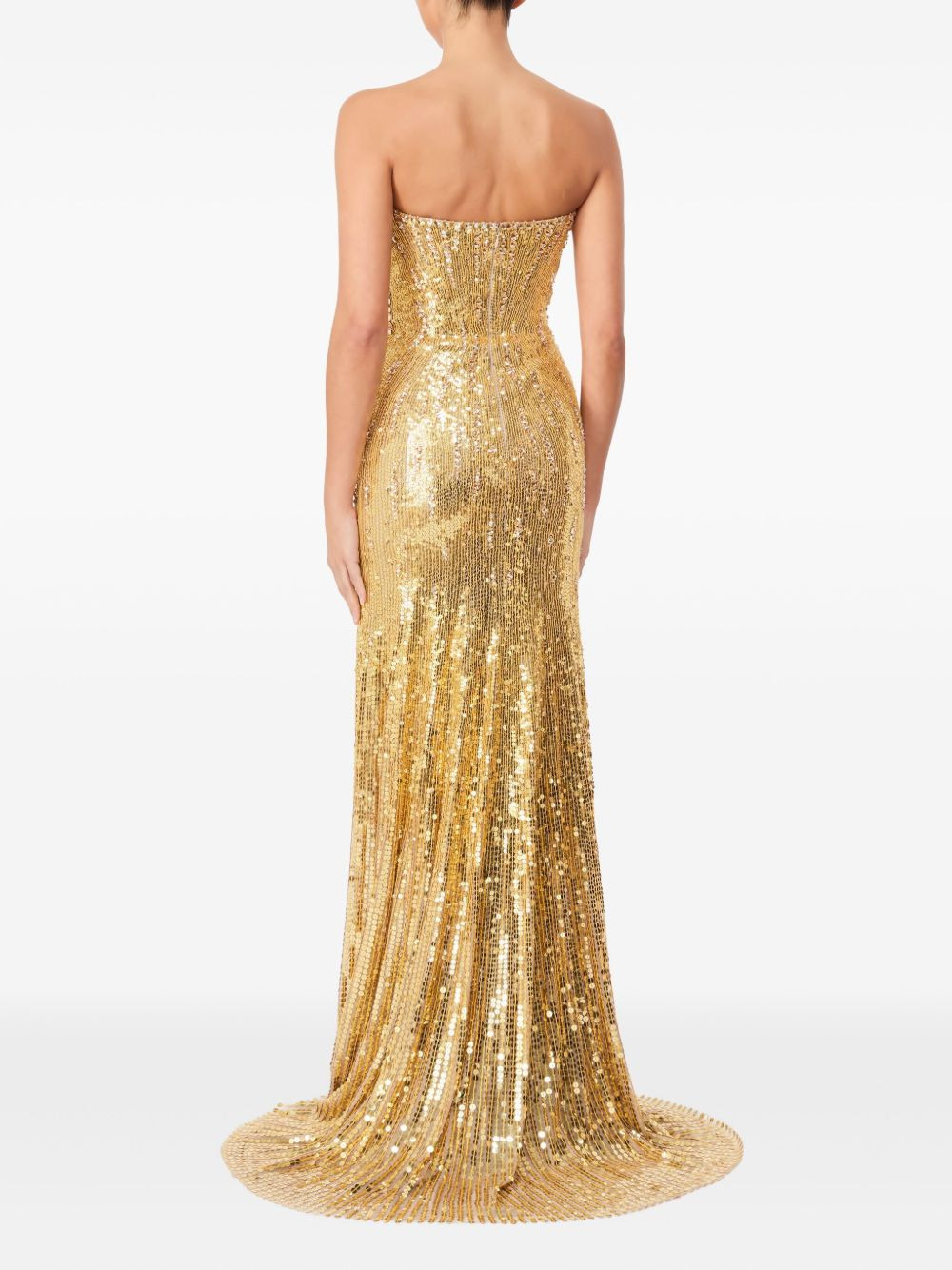 Sarai sequin-embellished strapless maxi dress - 3