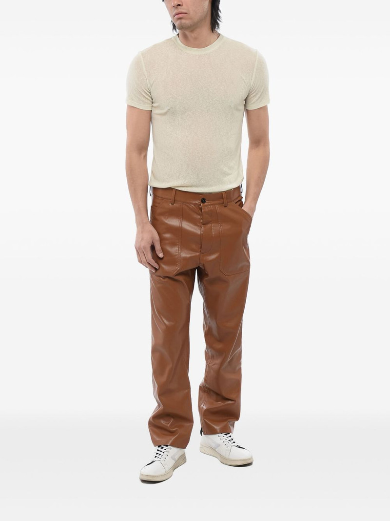 Nanushka patch-pocket leather trousers outlook
