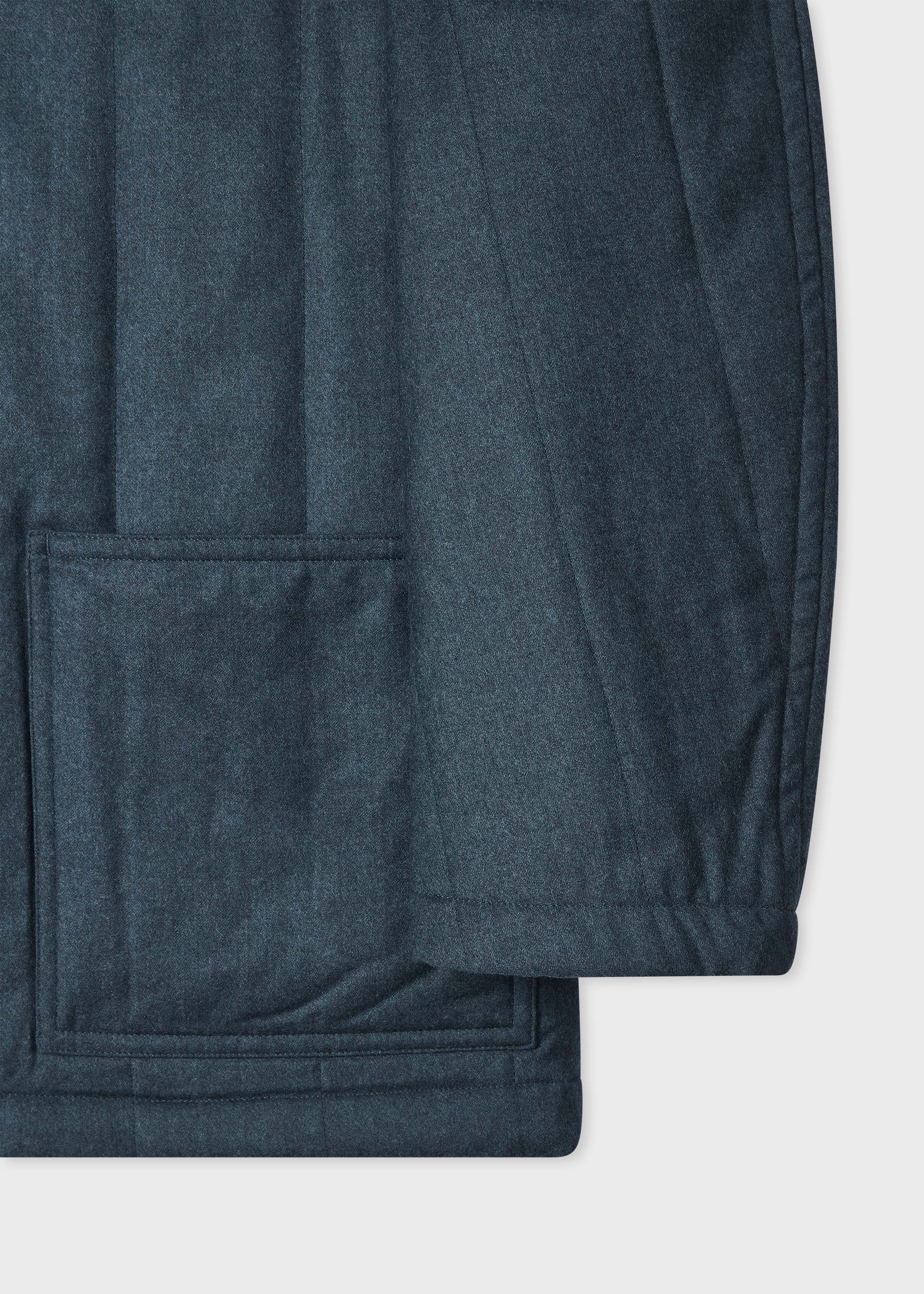 Blue Overdyed Wool-Cashmere Flannel Quilted Jacket - 3