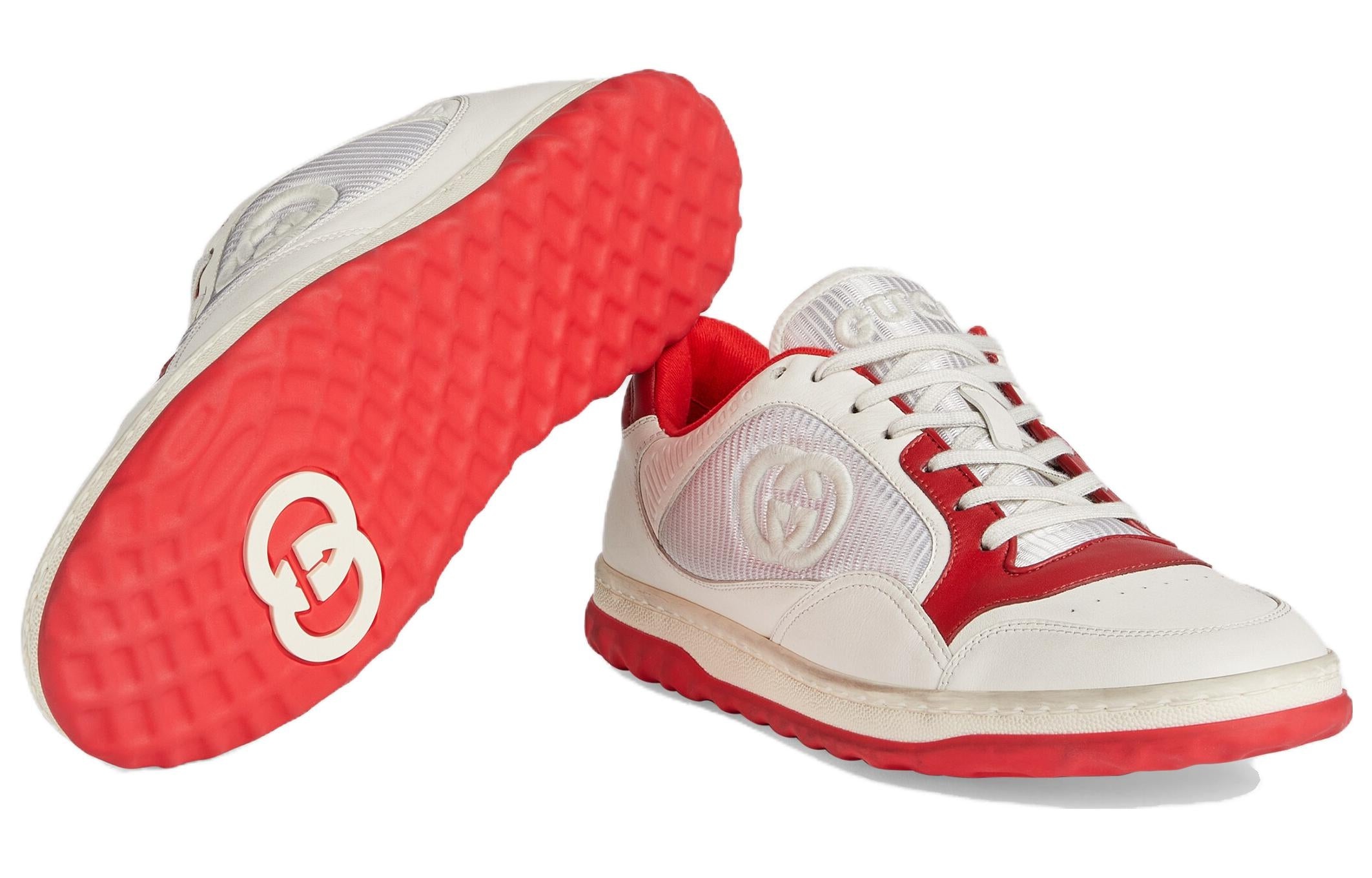 Gucci Mac80 Embroidered Sneakers 'White Red' 749896-AAB79-9150 - 5