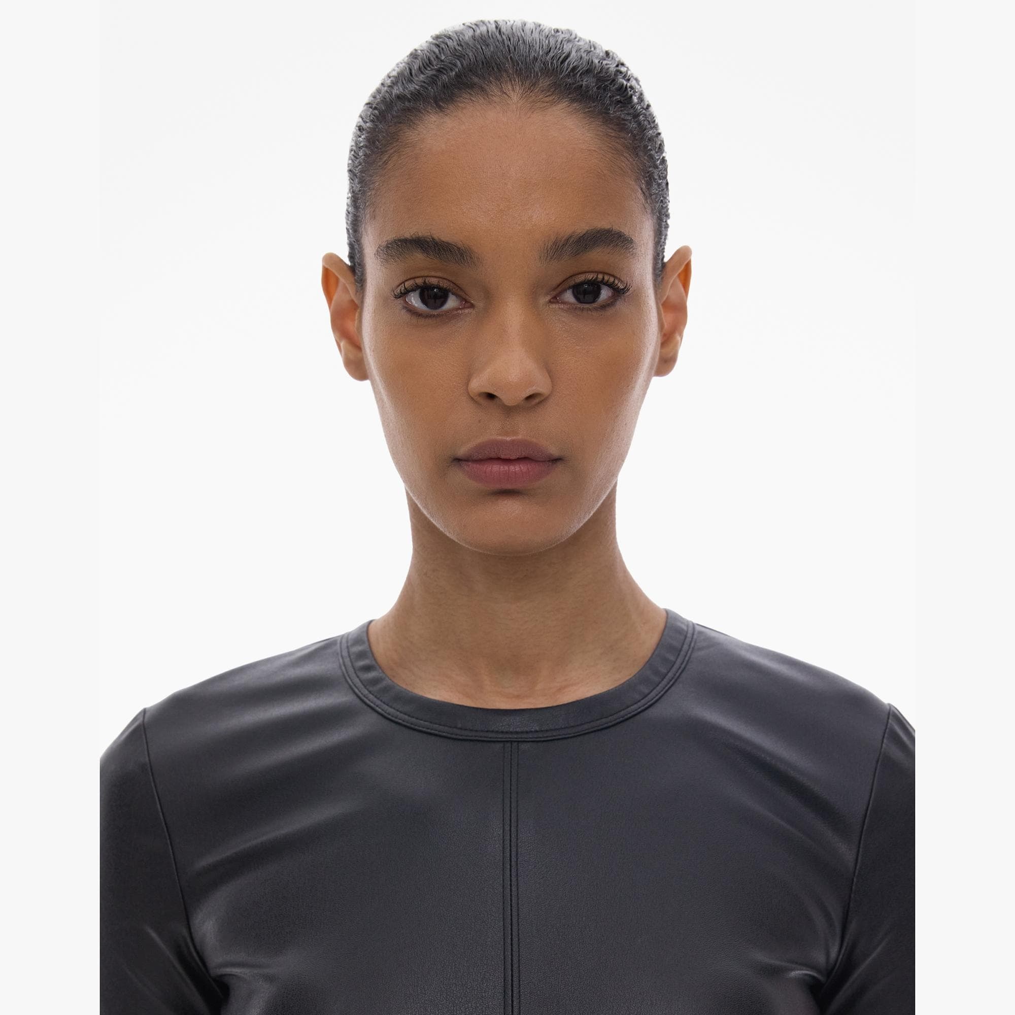 FAUX LEATHER TEE - 7