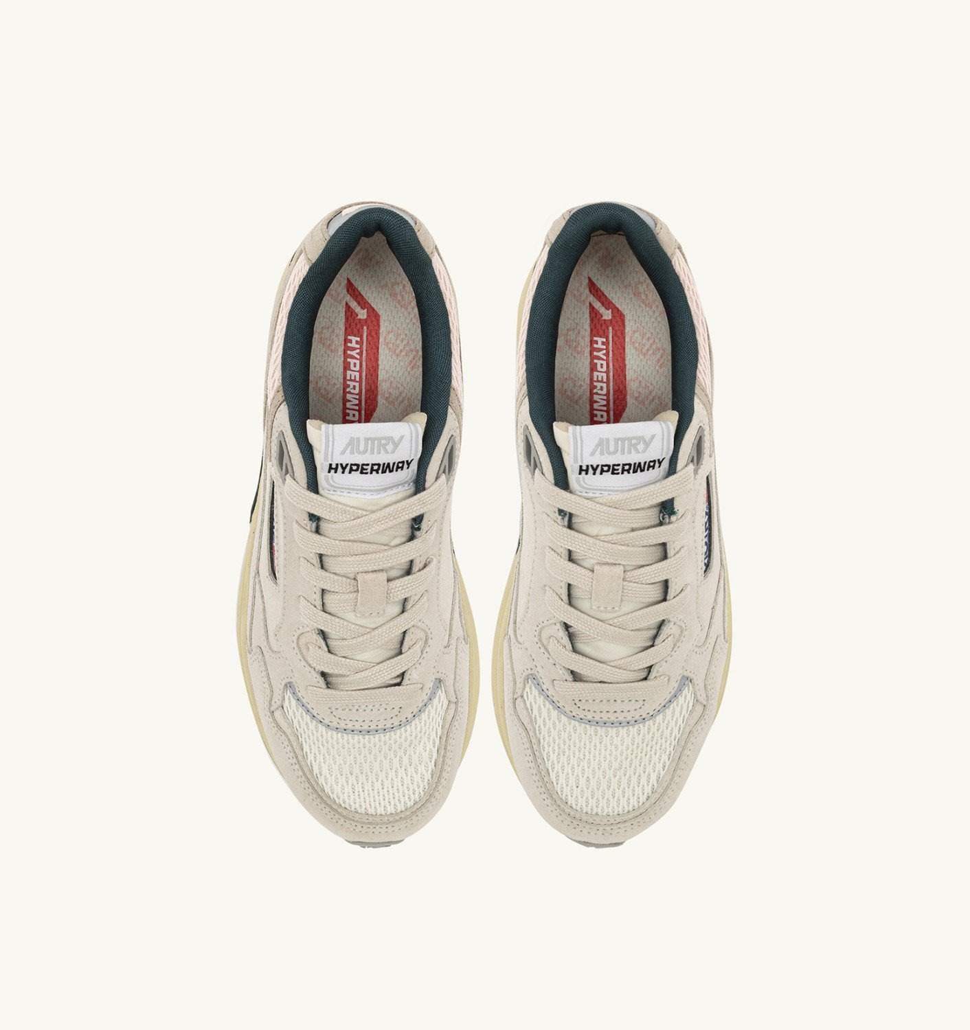 HYPERWAY SNEAKERS IN WHITE AND PINK MESH AND SUEDE - 5