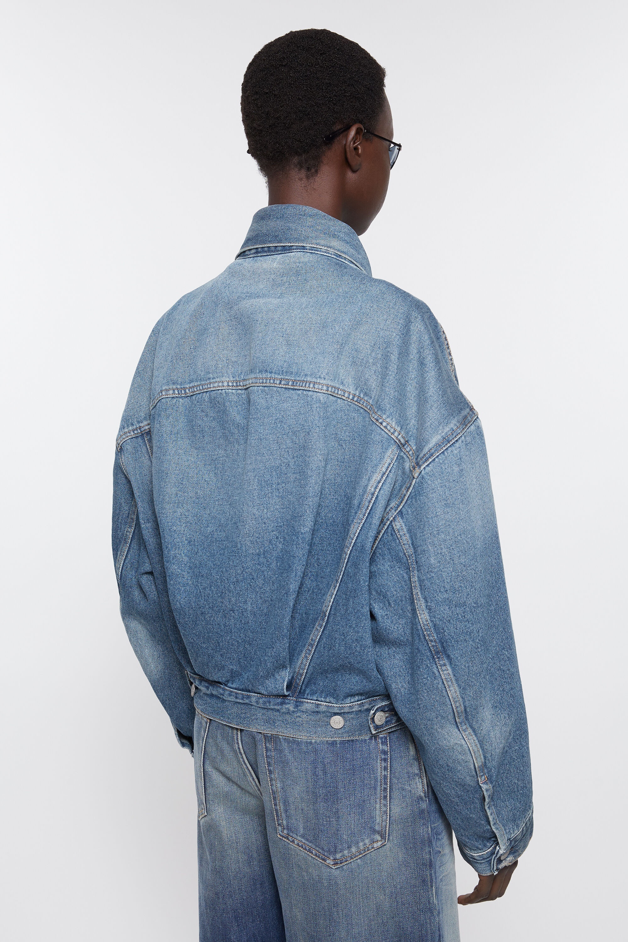 Denim jacket - Relaxed cropped fit - Mid Blue - 4