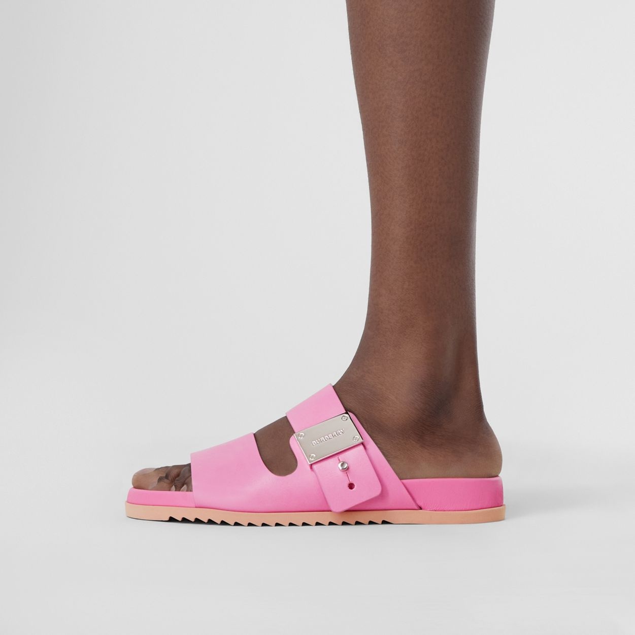 Logo Detail Leather Sandals - 3