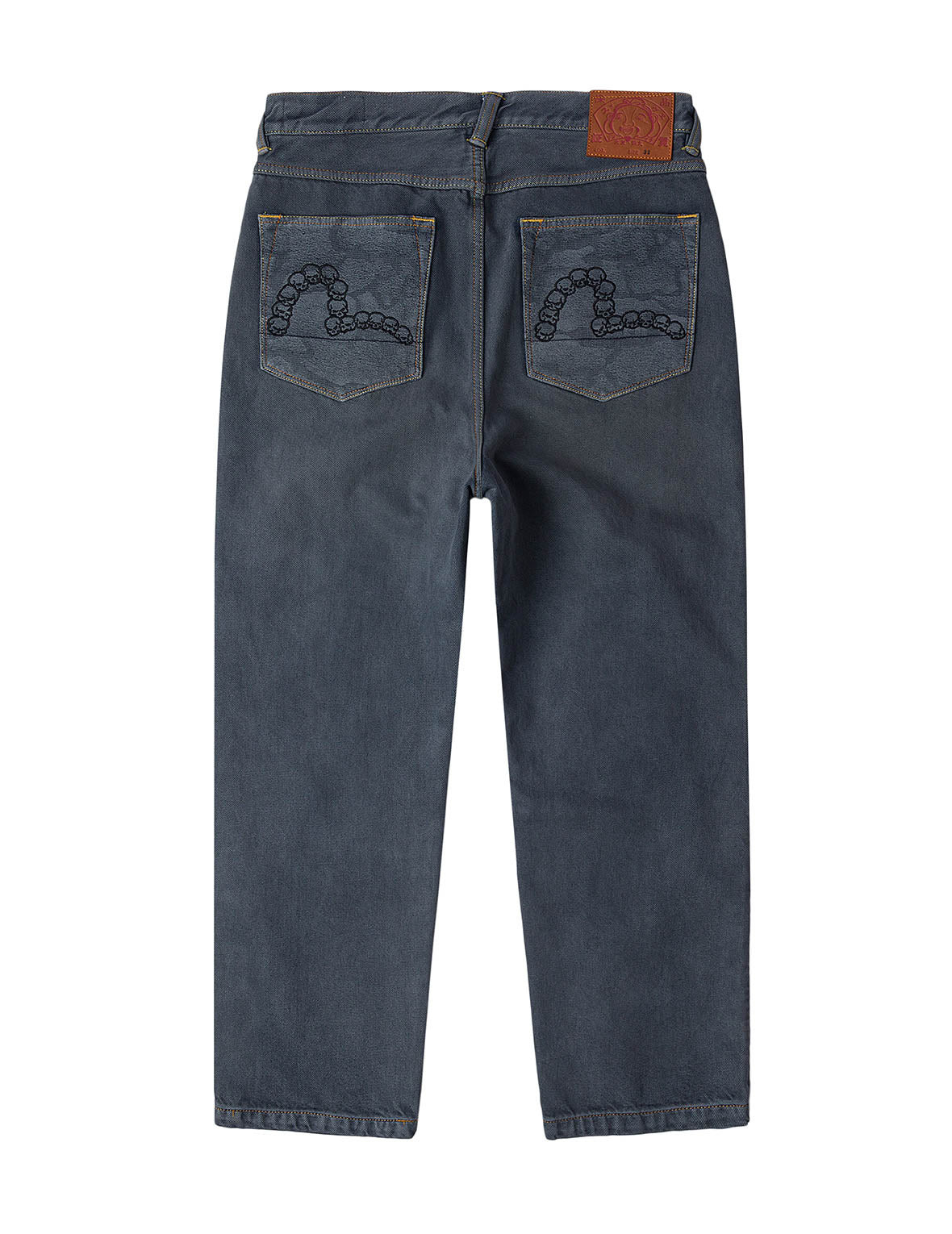 Skull Seagull Print Pockets Fashion Fit Denim Jeans - 13