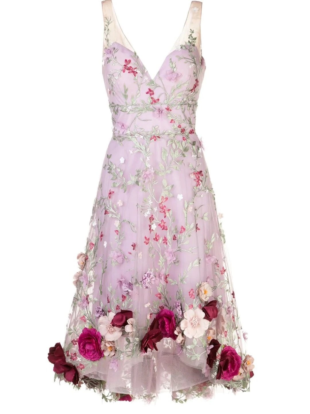 3D FLORAL EMBROIDERED HI-LOW COCKTAIL - 5