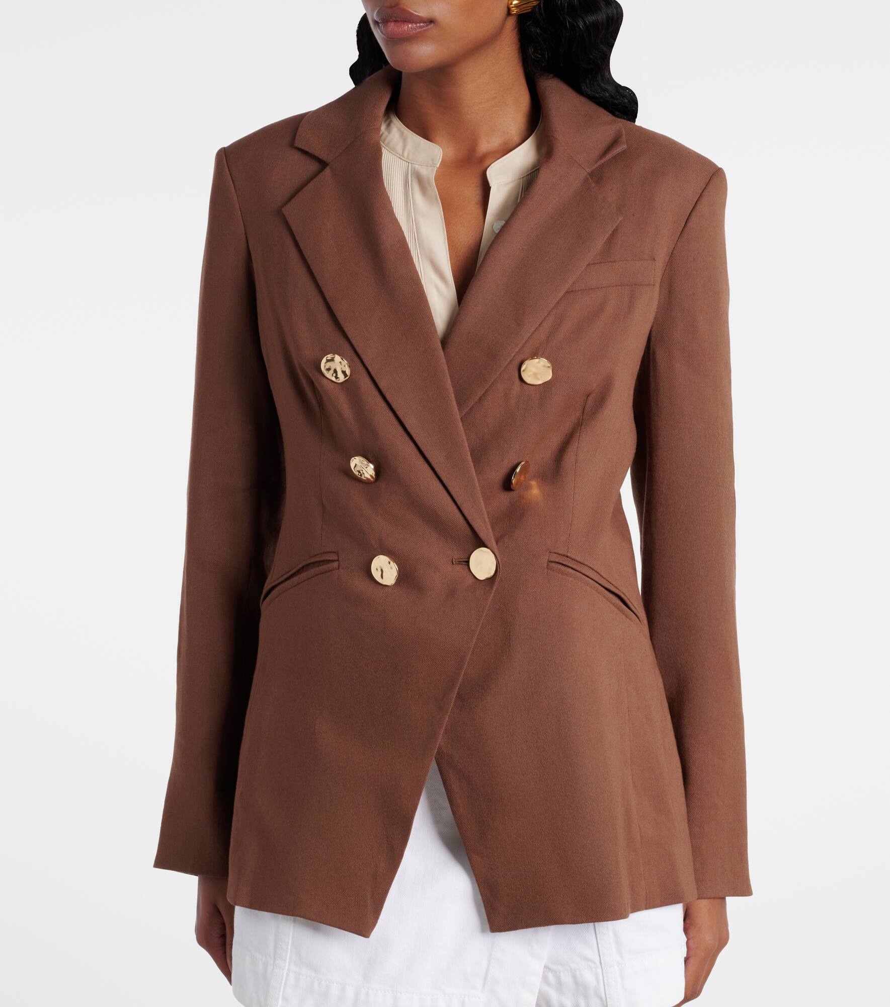 Elle Dickey linen-blend blazer - 6