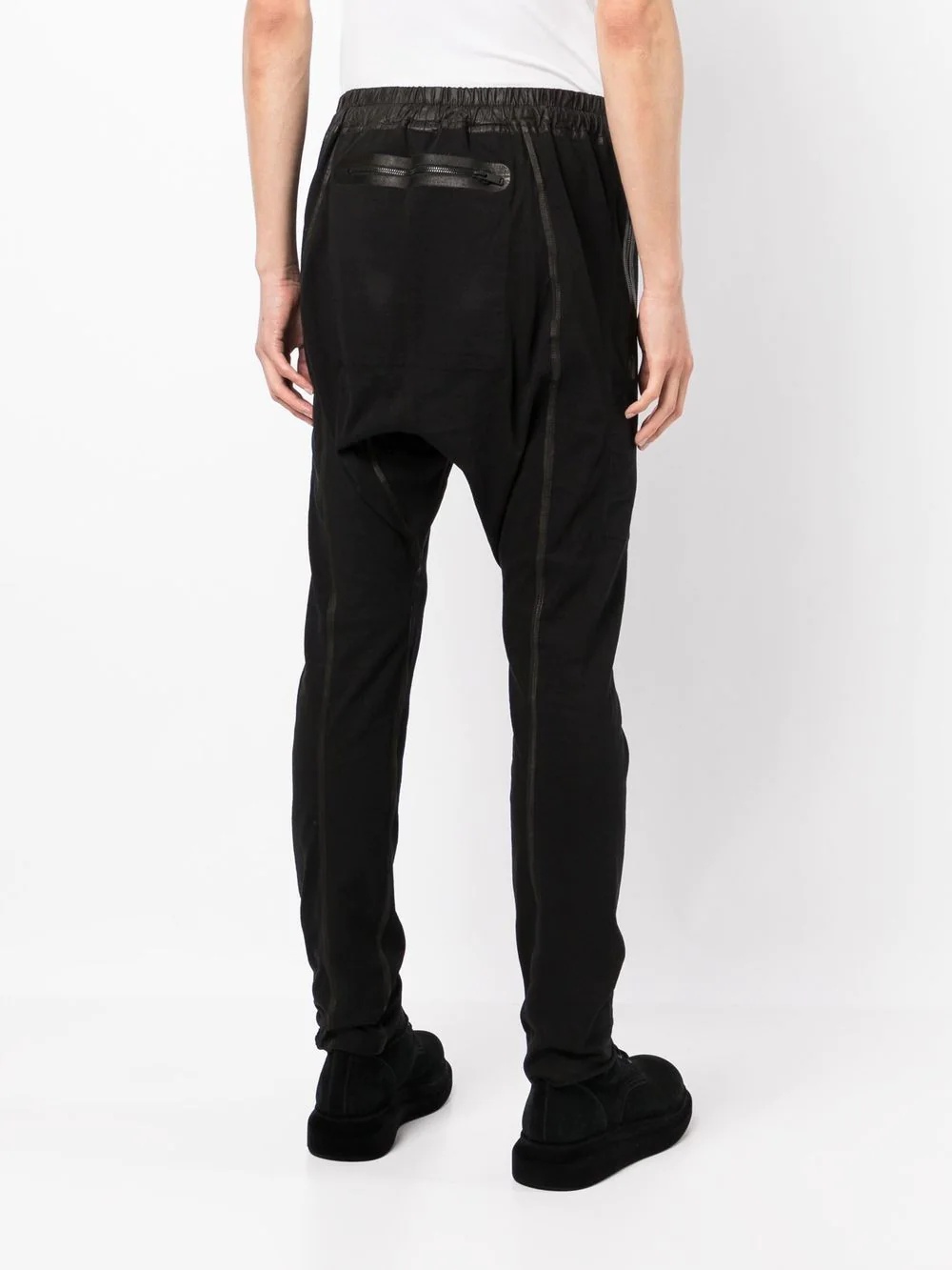 leather-panel skinny trousers - 4