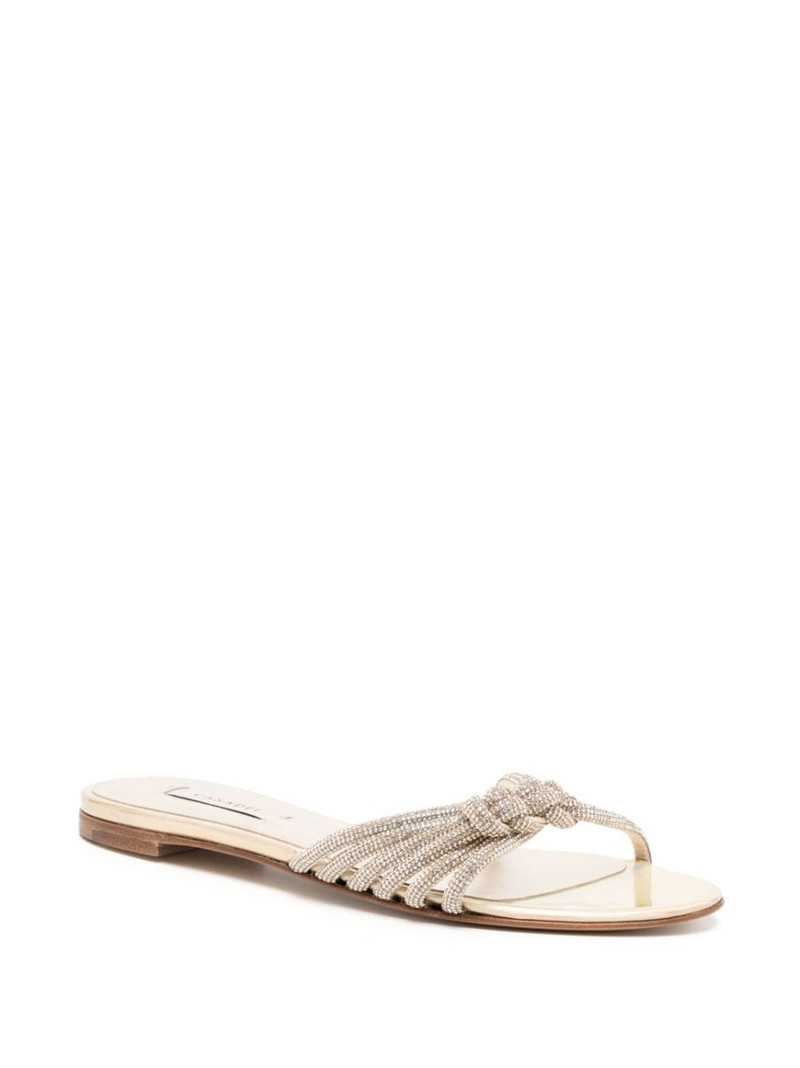 CASADEI knot-detail slide sandals outlook