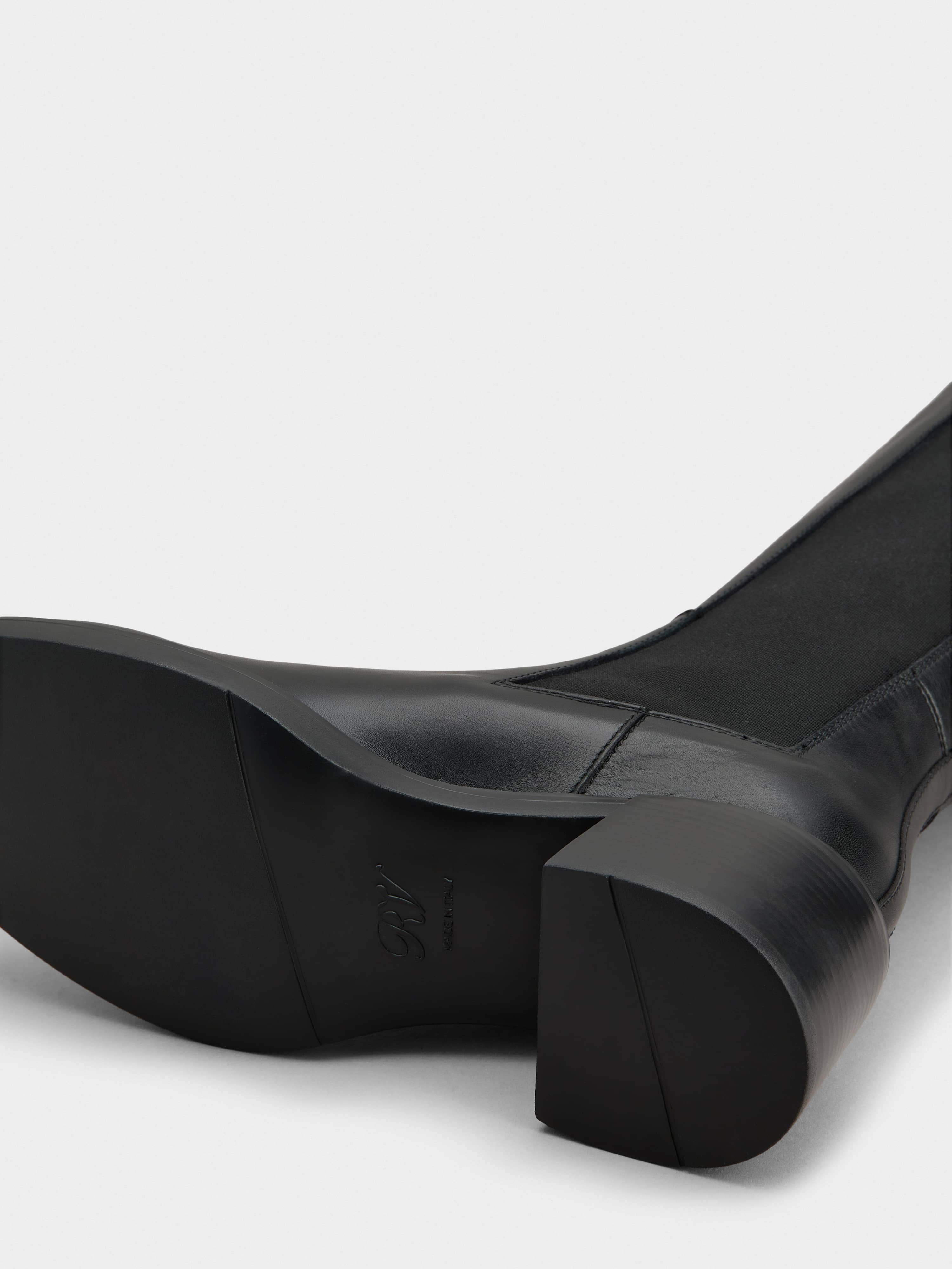 Viv' Rangers Metal Buckle Chelsea Boots in Leather - 5
