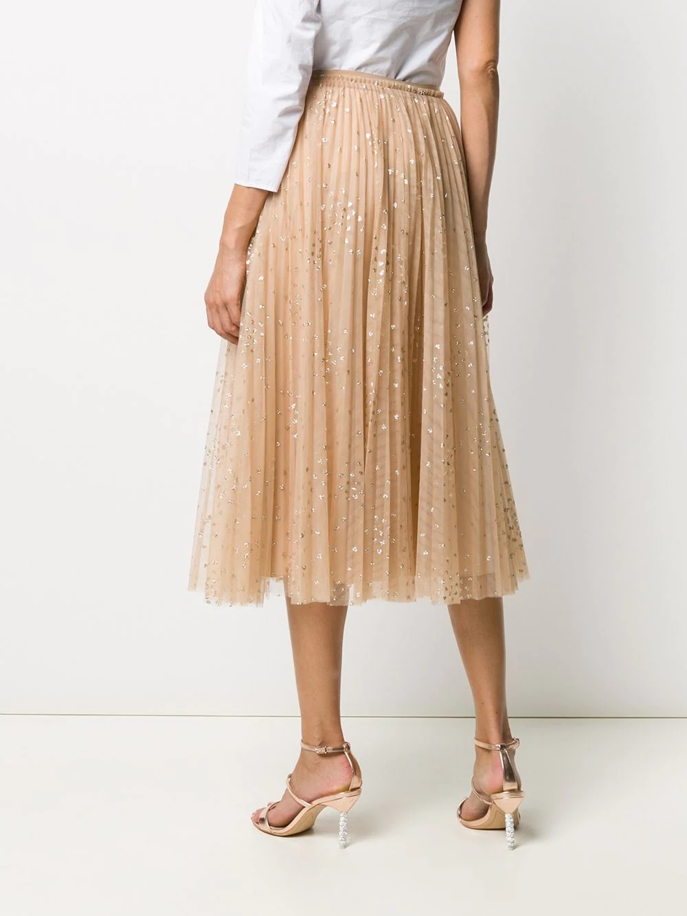 glitter detail pleated skirt - 4