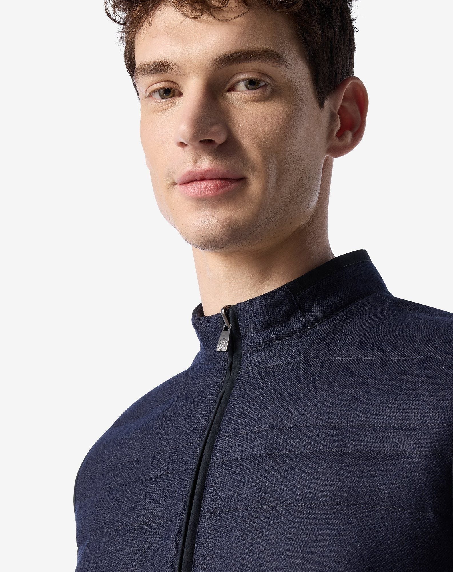 Reversible padded navy blue gilet - 4